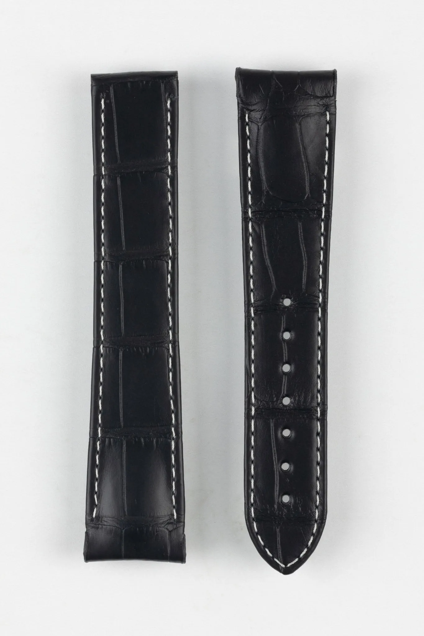 OMEGA CUZ005770 Speedmaster Moonphase 21mm Genuine Alligator Deployment Watch Strap in BLACK
