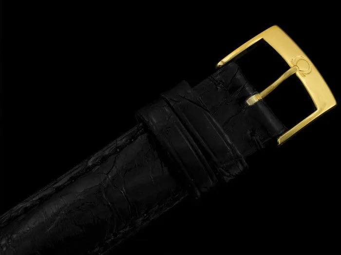 Omega DeVille Mens Midsize Dress Watch - Solid 18K Gold Inlay & Stainless Steel