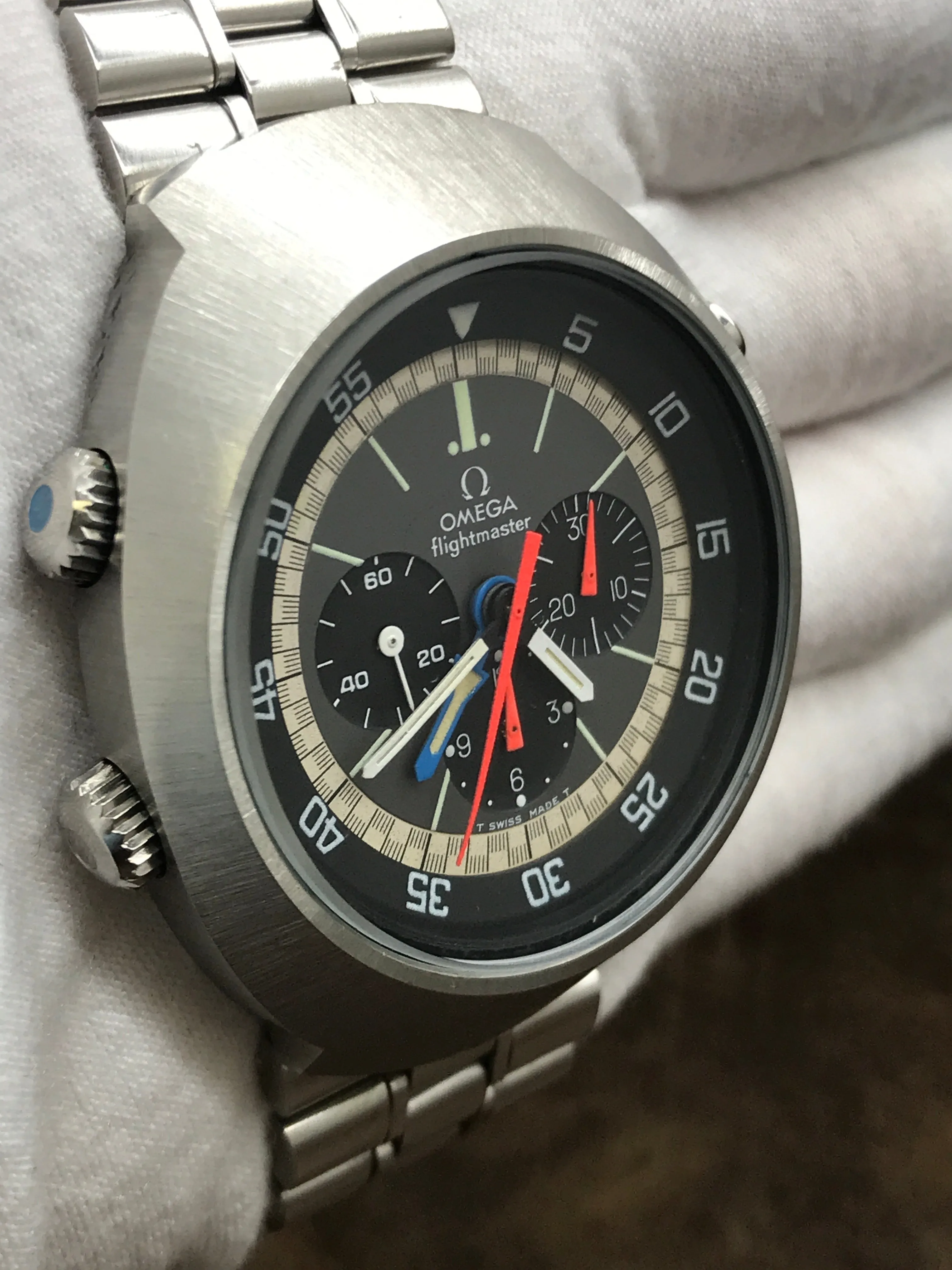 Omega Flightmaster Unpolished 145.026 Black Dial Manual-wind Men's Watch