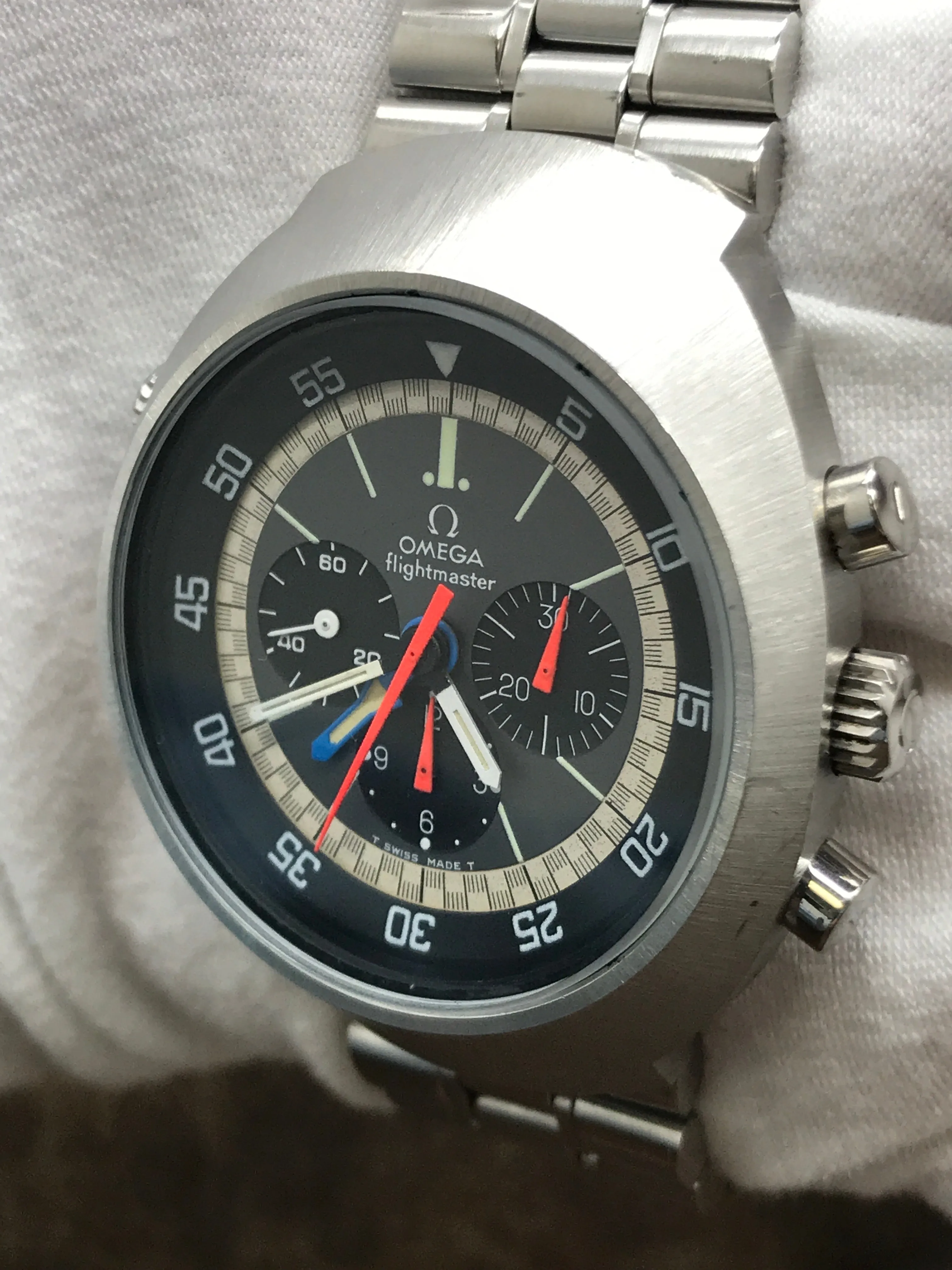 Omega Flightmaster Unpolished 145.026 Black Dial Manual-wind Men's Watch