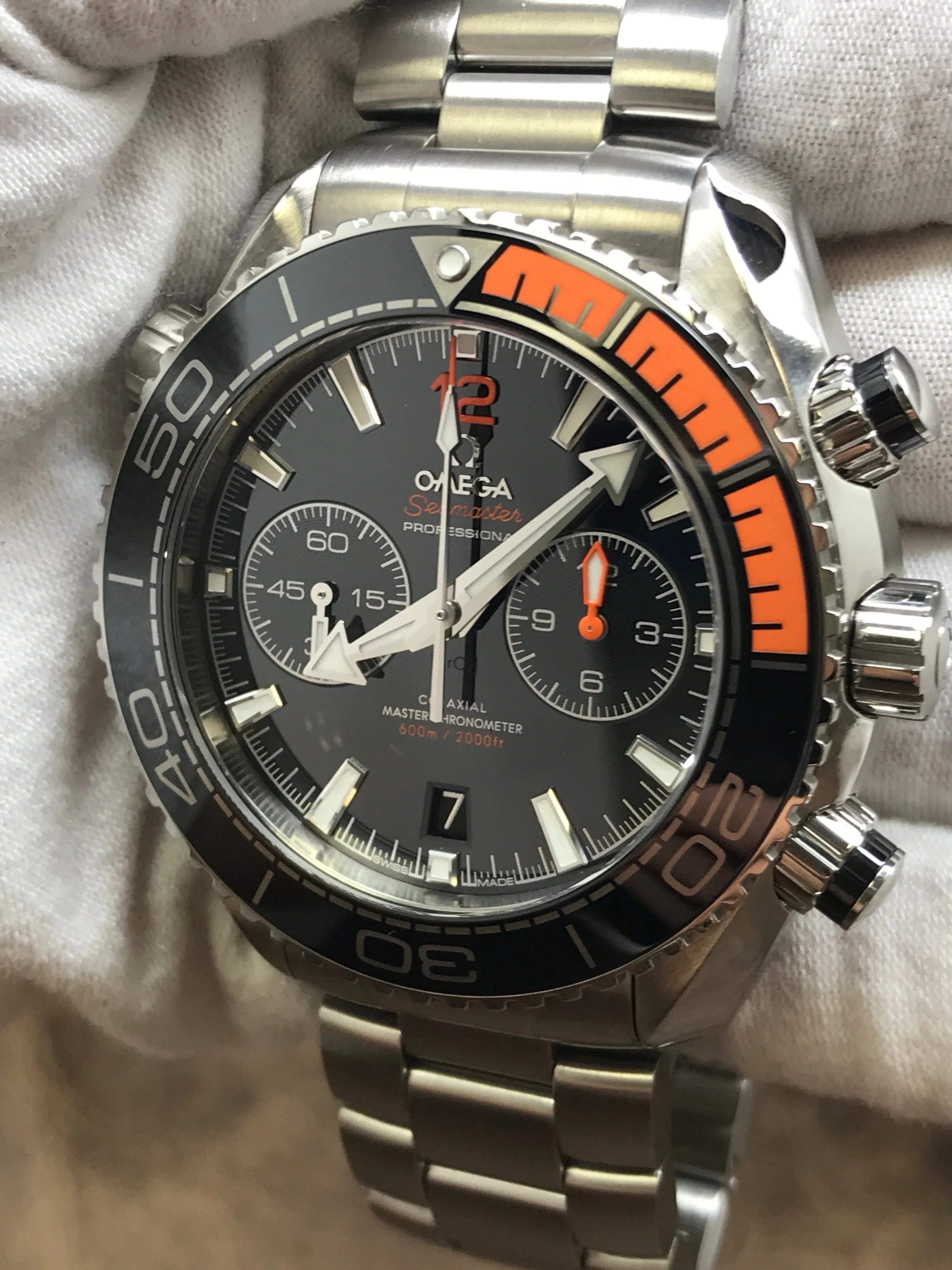 Omega Planet Ocean 600M Co-Axial Chronograph 215.30.46.51.01.002 Black Dial Automatic Men's Watch