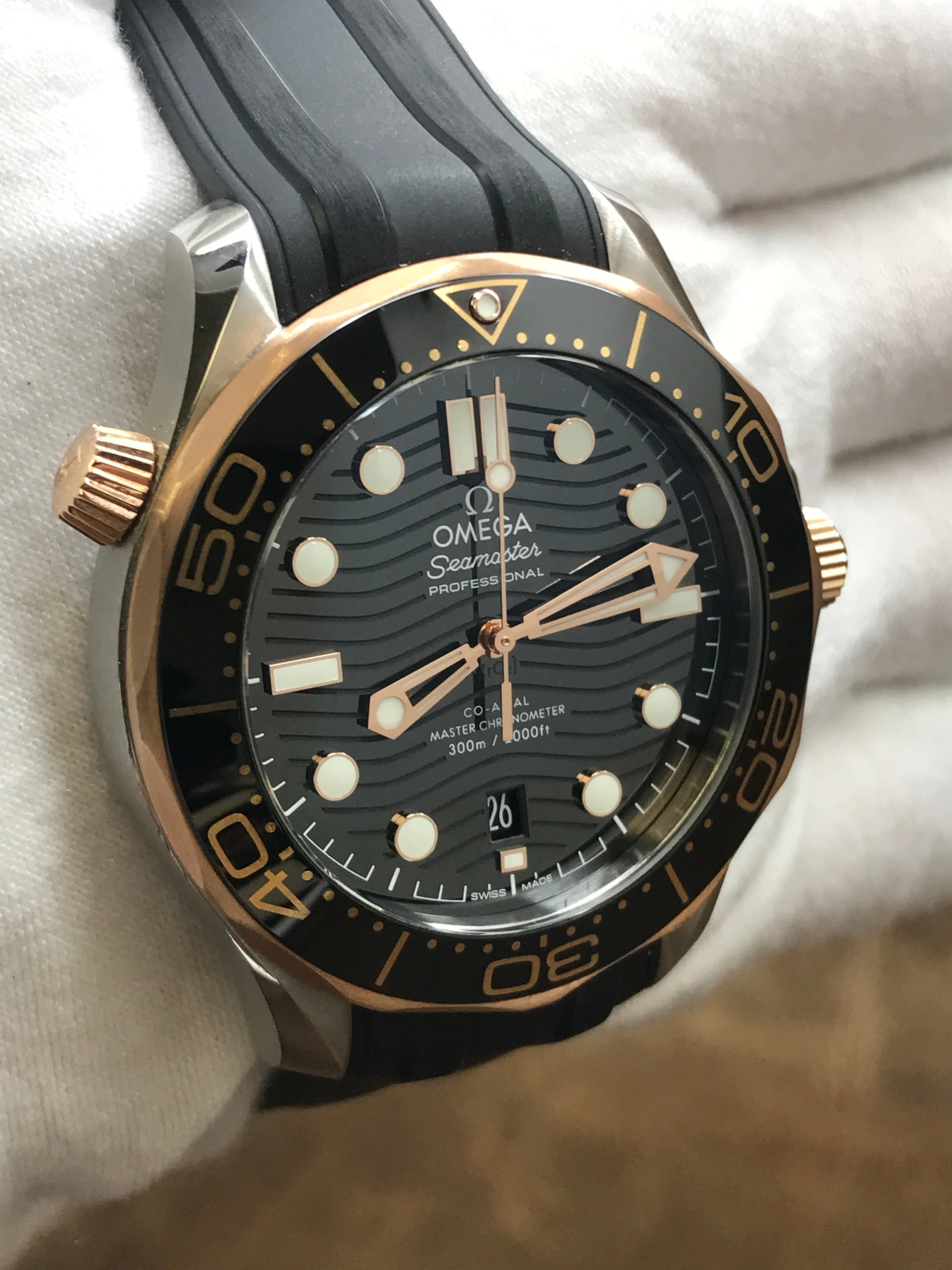 Omega Seamaster 300 210.22.42.20.01.002 Black Wave Dial Automatic Men's Watch