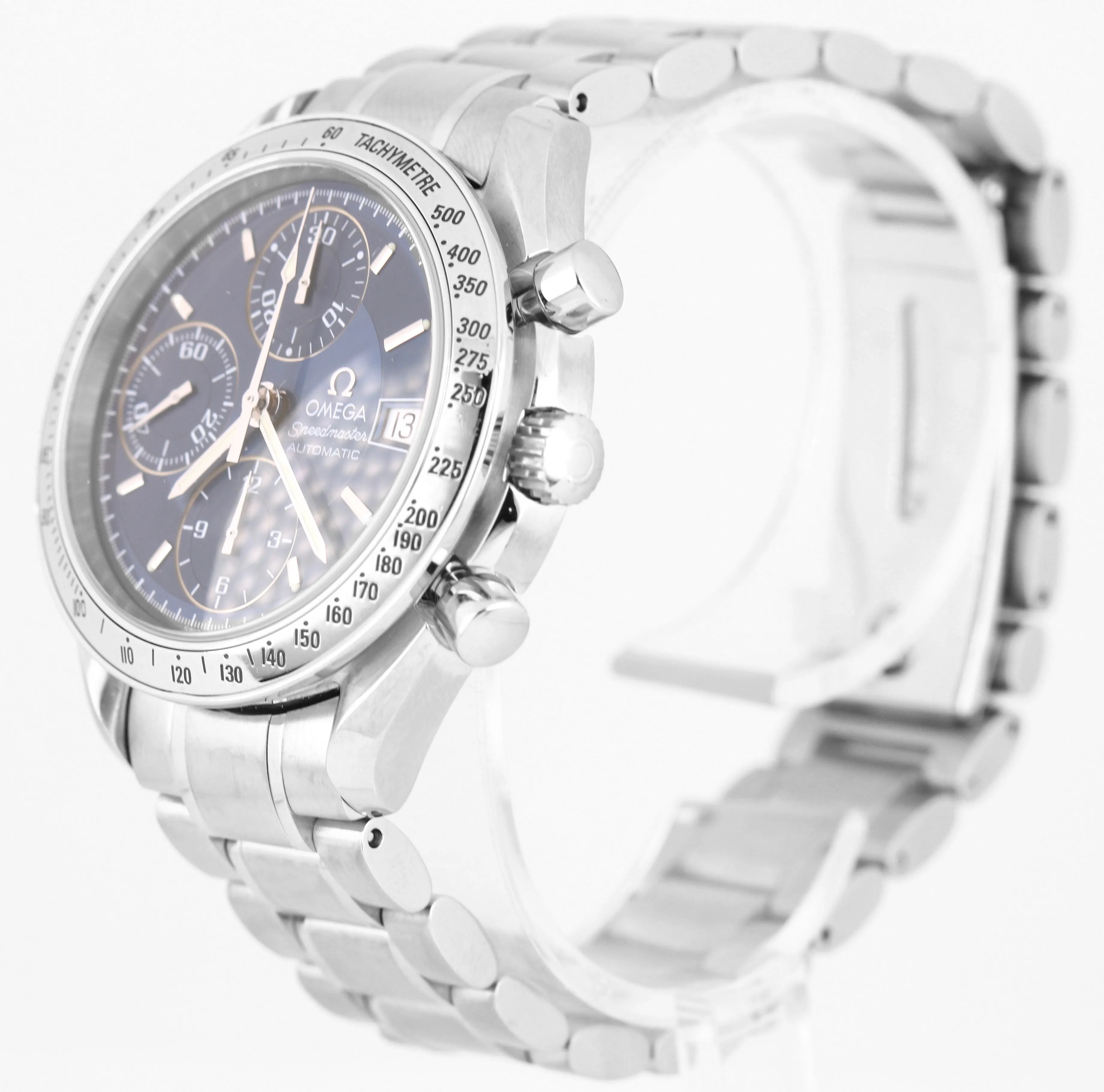 Omega Speedmaster Chronograph Blue Dial 39mm 3513.82.00 Stainless Date Watch