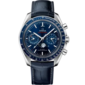 Omega Speedmaster Moonphase 44.25 mm, steel on leather strap