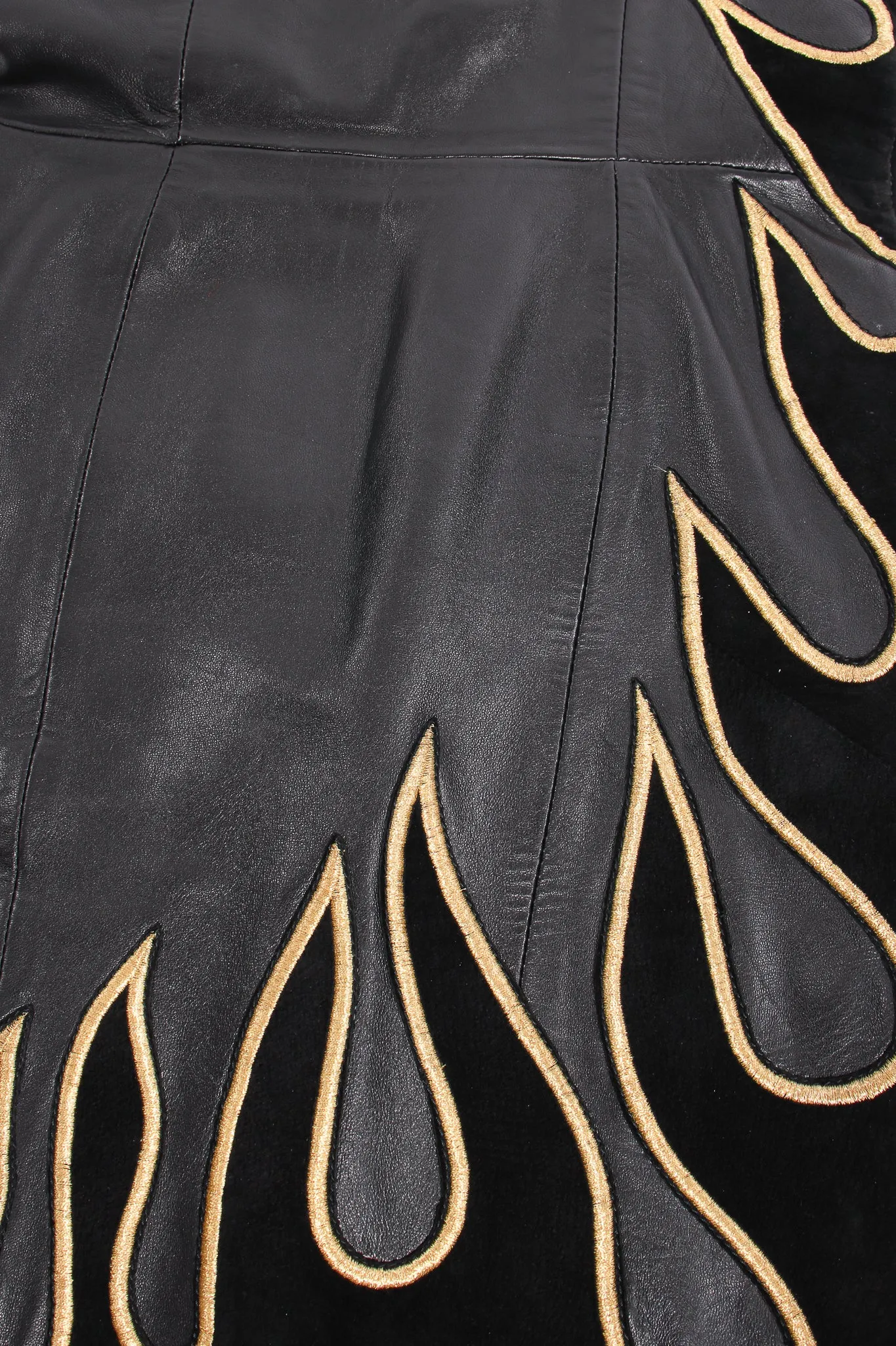 One-Shoulder Leather Flame Dress