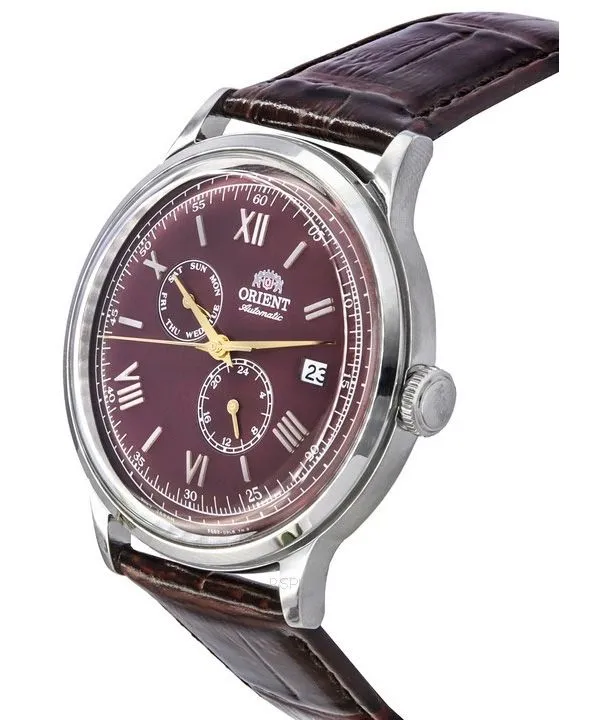 Orient Bambino GMT Version 8 Leather Strap Red Dial Automatic RA-AK0705R10B RA-AK0705R30B Men's Watch