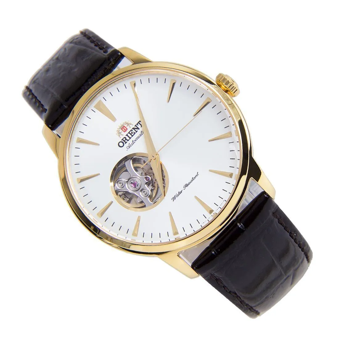 Orient Esteem II Mechanical Open Heart Dial Leather Watch AG02003W FAG02003W0