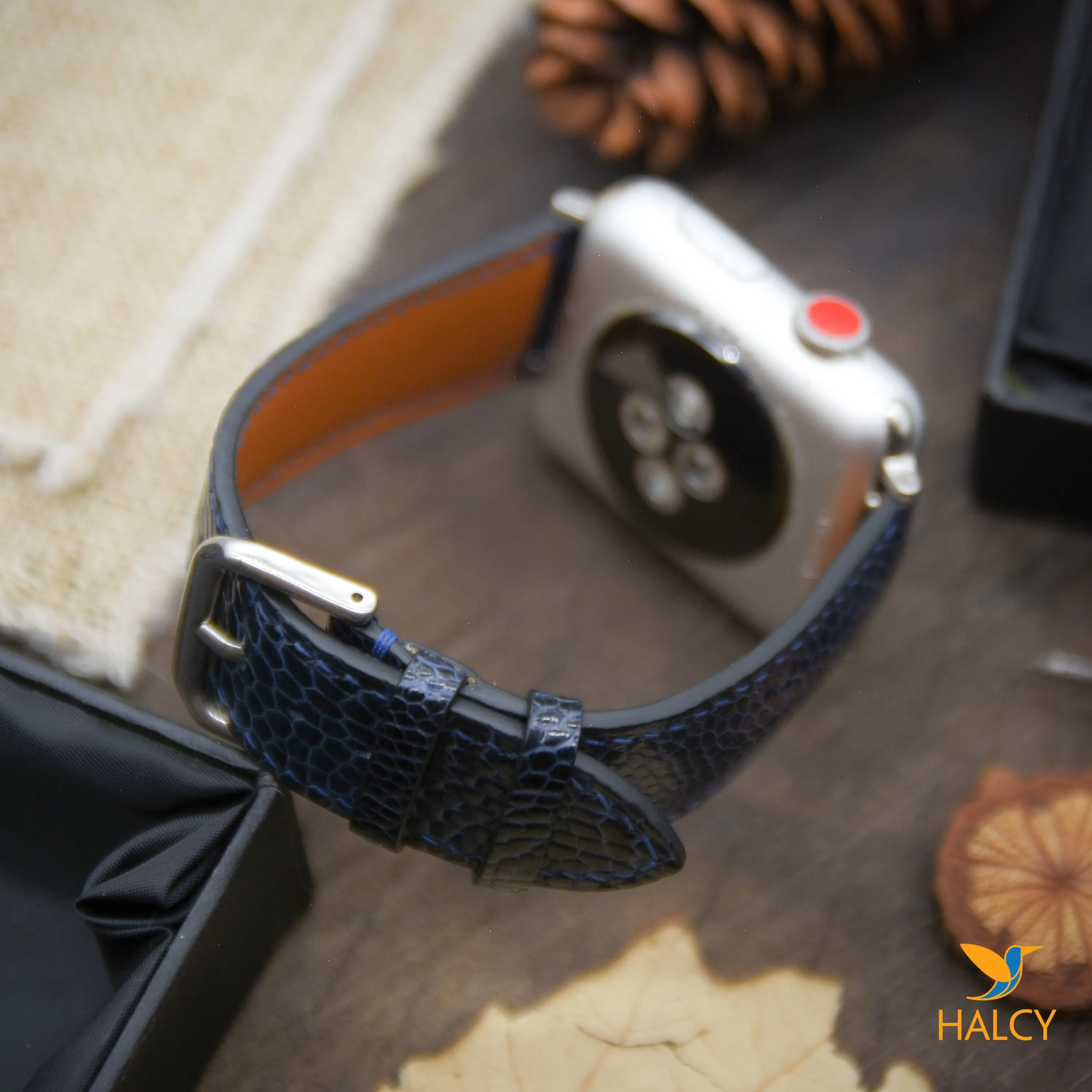 Ostrich Leg Leather Watch strap with quick-release spring bars. Choice of Width - 16mm, 18mm, 20mm, 22mm, 24mm, Etc..