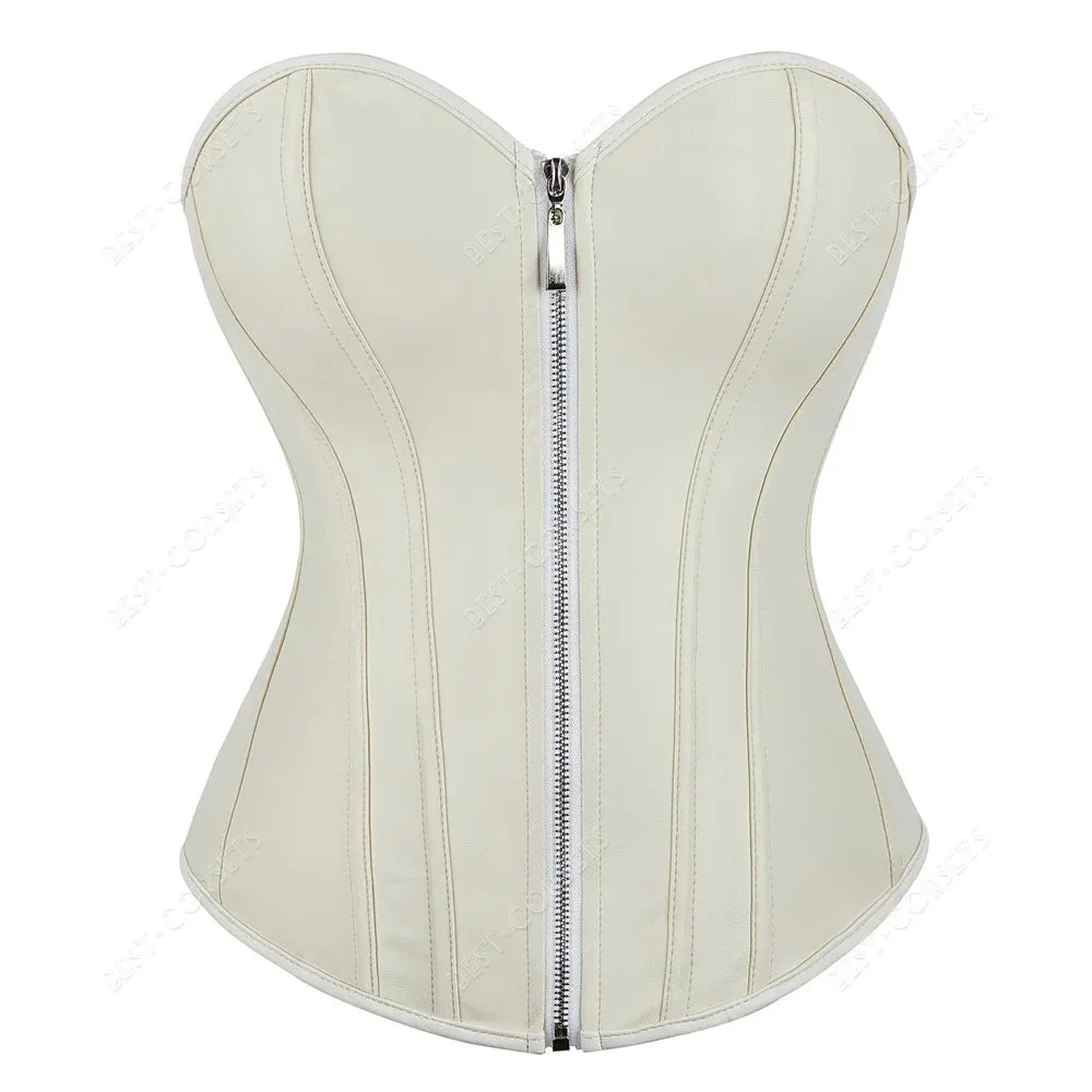 Overbust Leather Corset Bustier Top Perfect for Nightclub