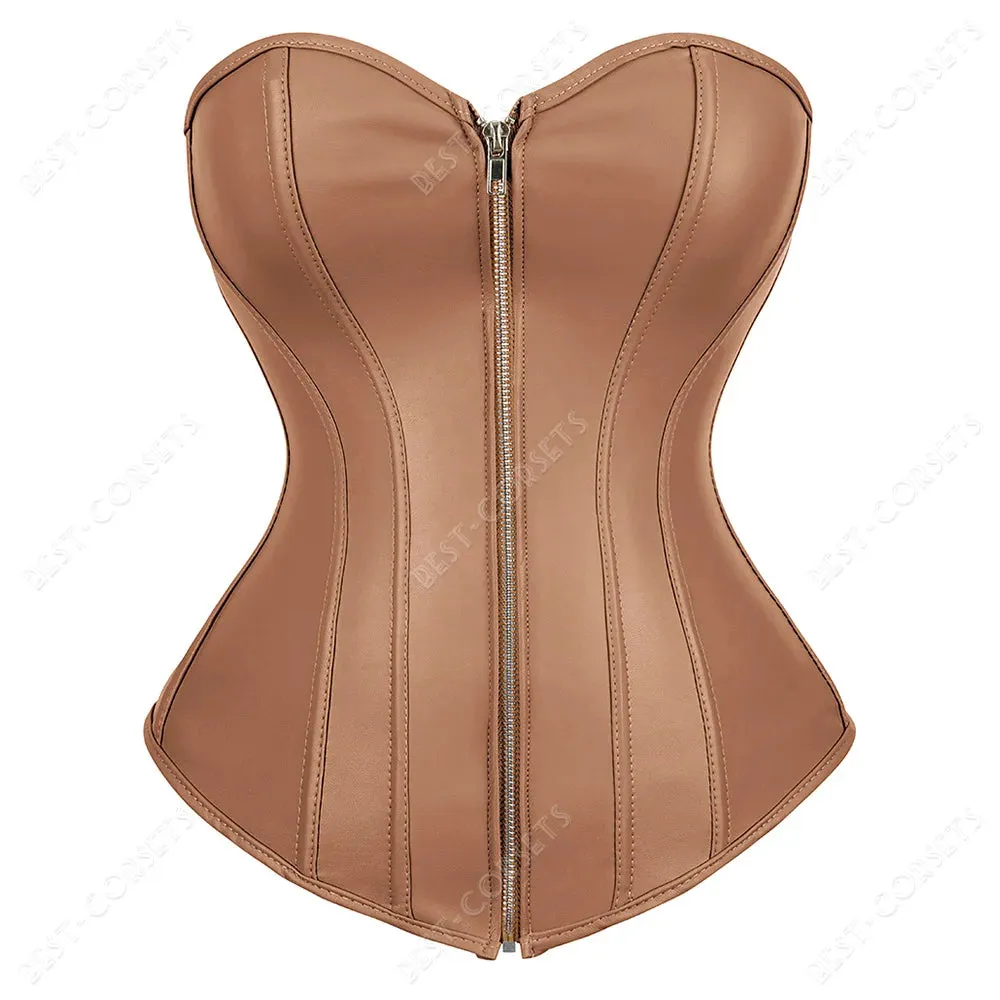 Overbust Leather Corset Bustier Top Perfect for Nightclub