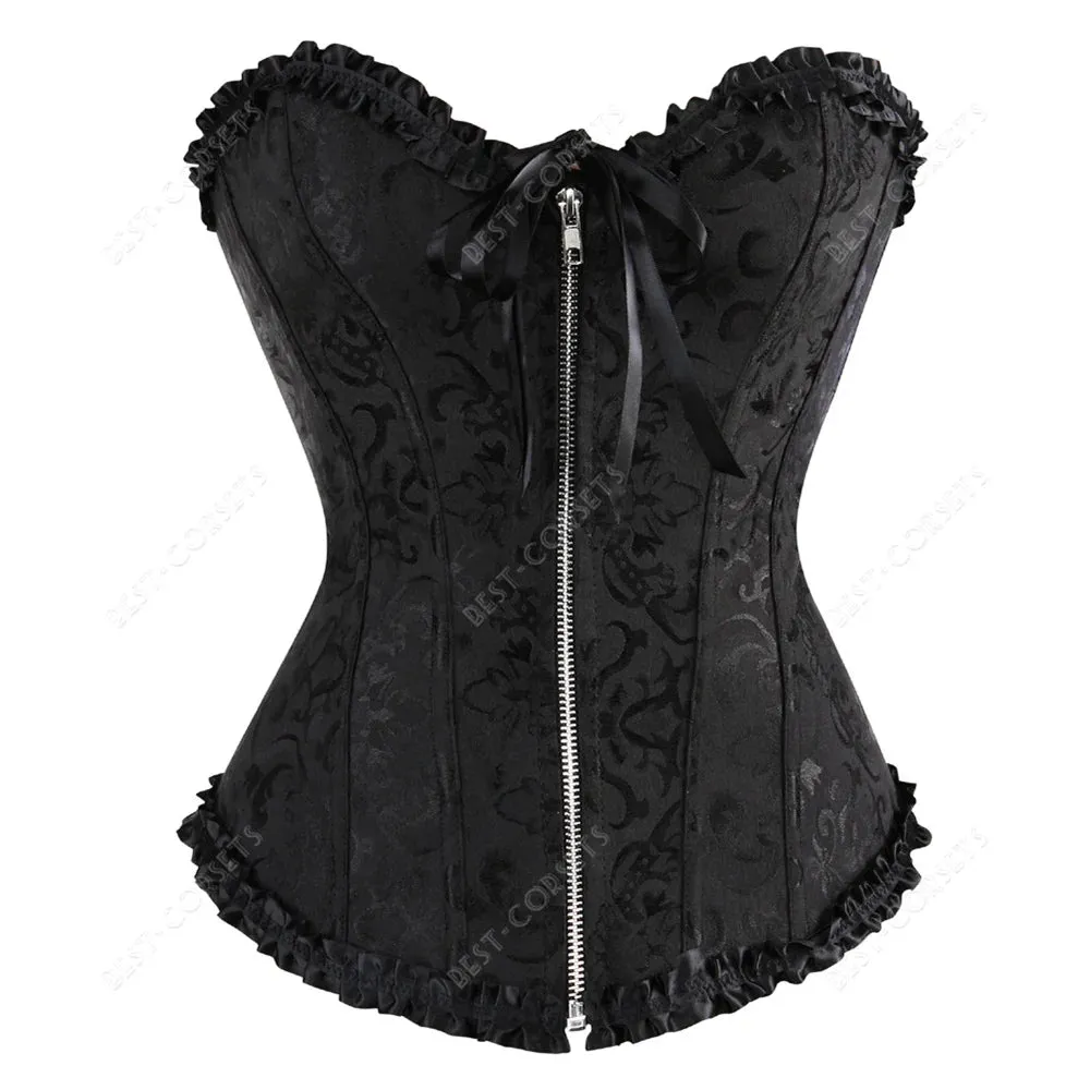 Overbust Leather Corset Bustier Top Perfect for Nightclub