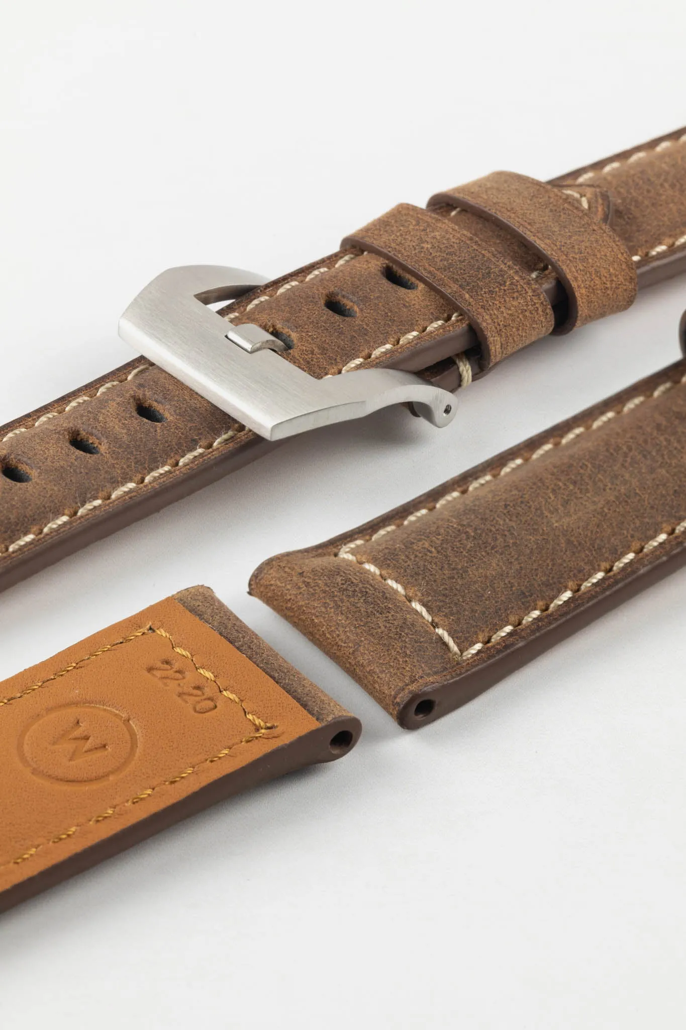 Padded Crazy Horse Watch Strap in BROWN