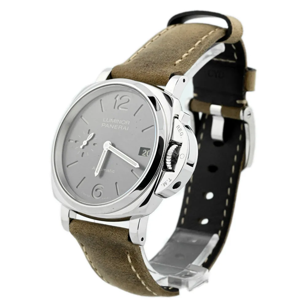 Panerai Luminor Due Stainless Steel 38mm Anthracite Dial Watch Reference #: PAM00755