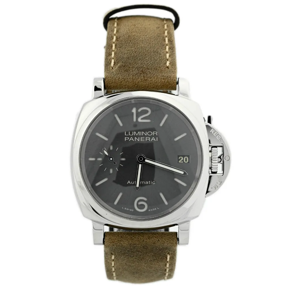 Panerai Luminor Due Stainless Steel 38mm Anthracite Dial Watch Reference #: PAM00755