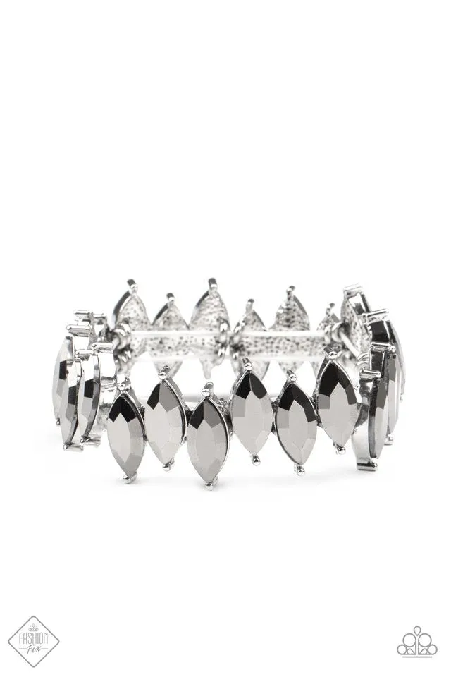 Paparazzi Fiercely Fragmented Bracelet Silver
