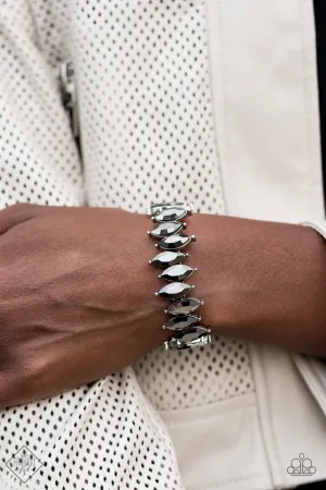 Paparazzi Fiercely Fragmented Bracelet Silver