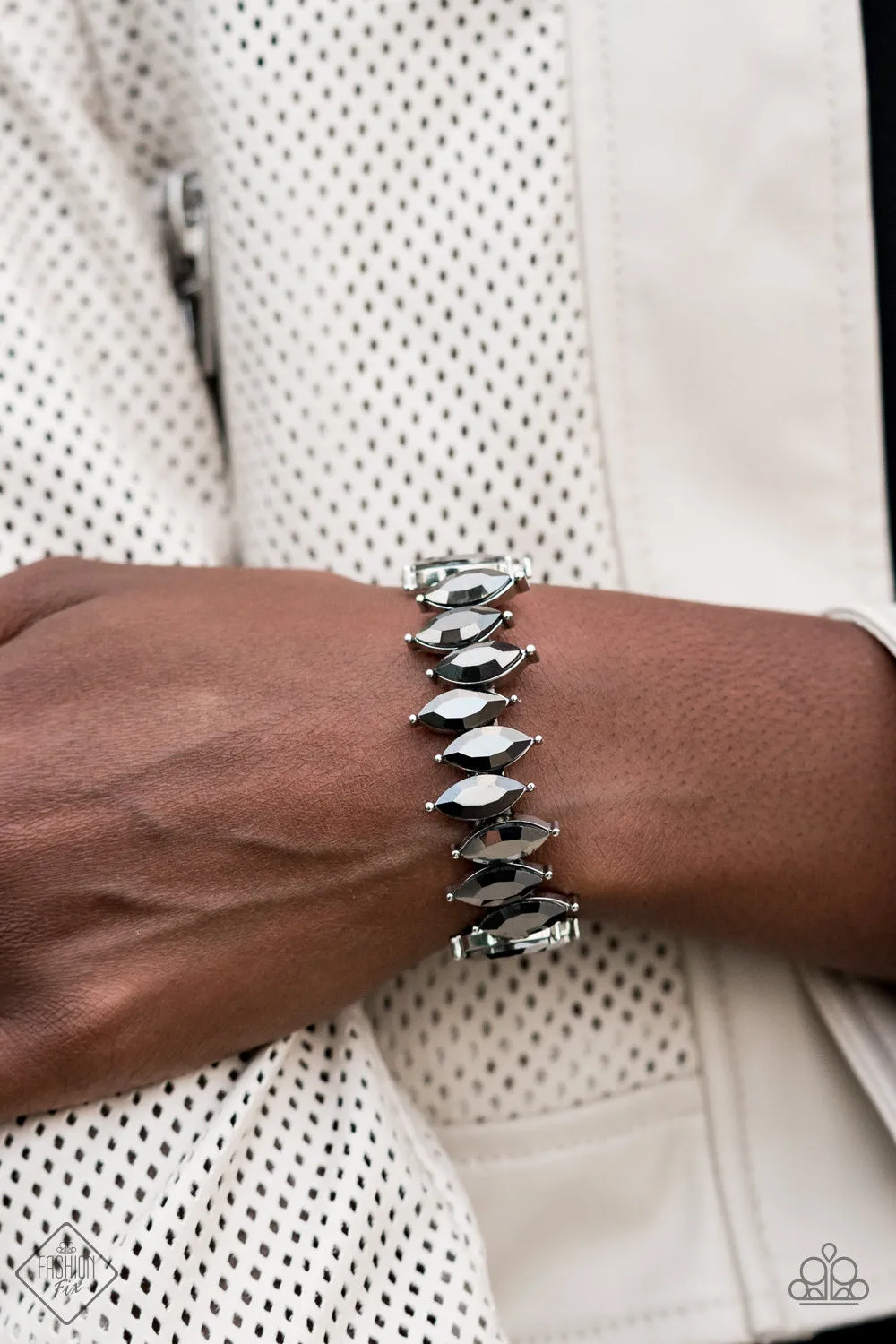 Paparazzi Fiercely Fragmented Bracelet Silver