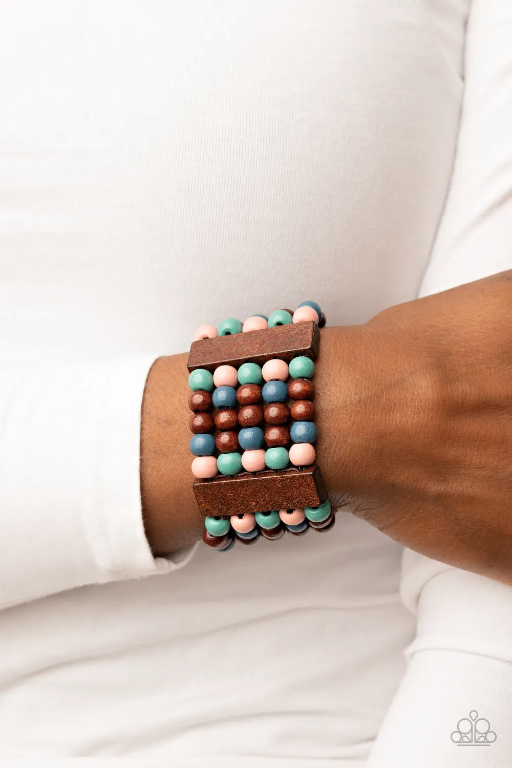 Paparazzi - Island Soul - Multi Wood Bracelet