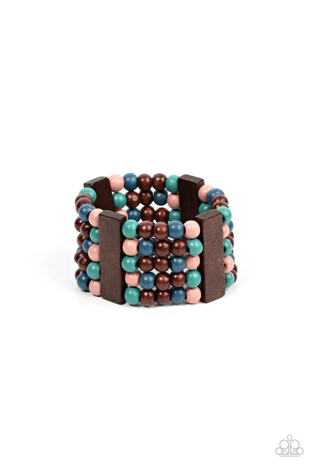 Paparazzi - Island Soul - Multi Wood Bracelet