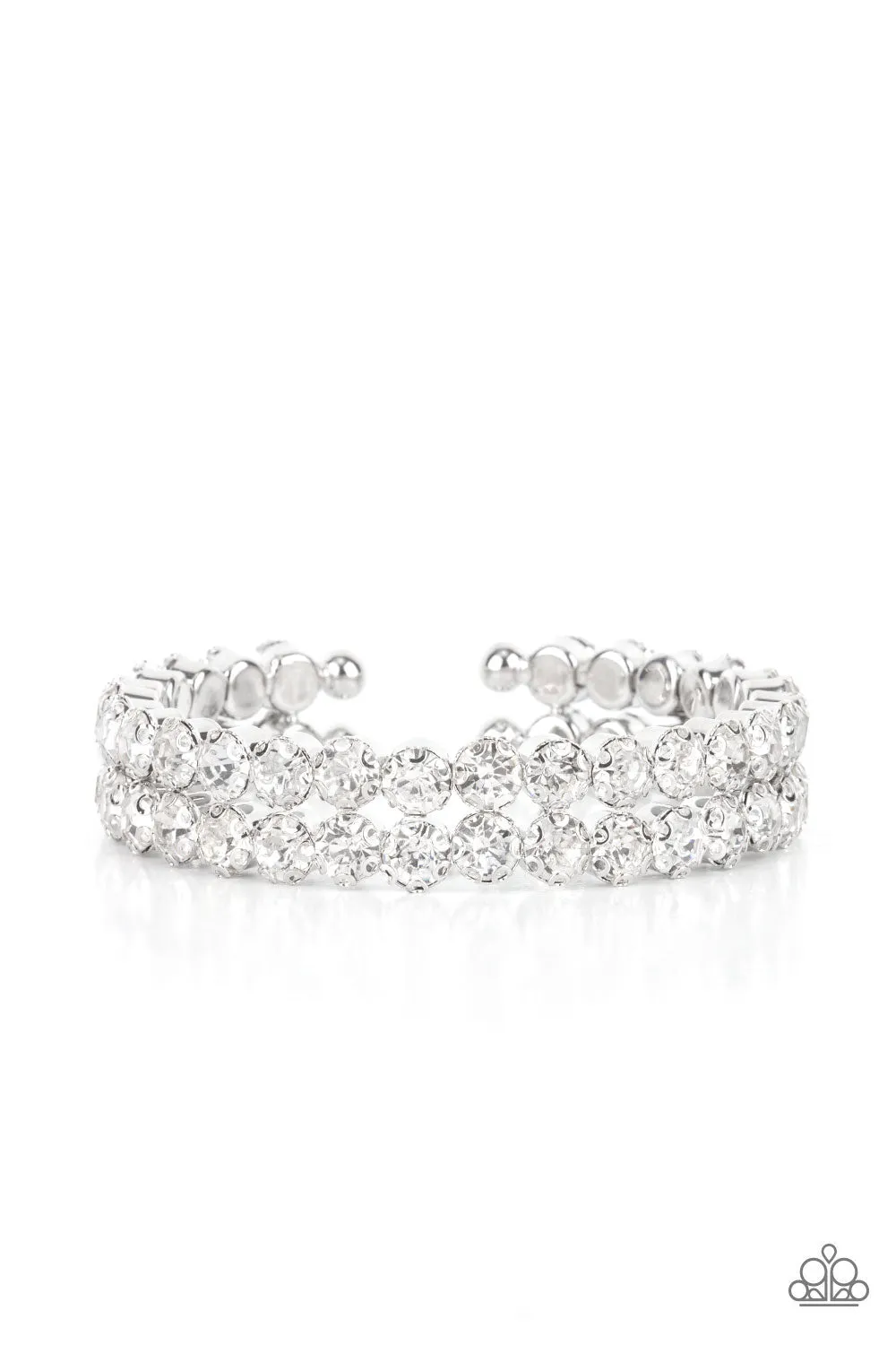 Paparazzi - Megawatt Majesty - White Rhinestone Bracelet