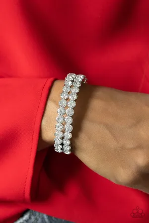 Paparazzi - Megawatt Majesty - White Rhinestone Bracelet