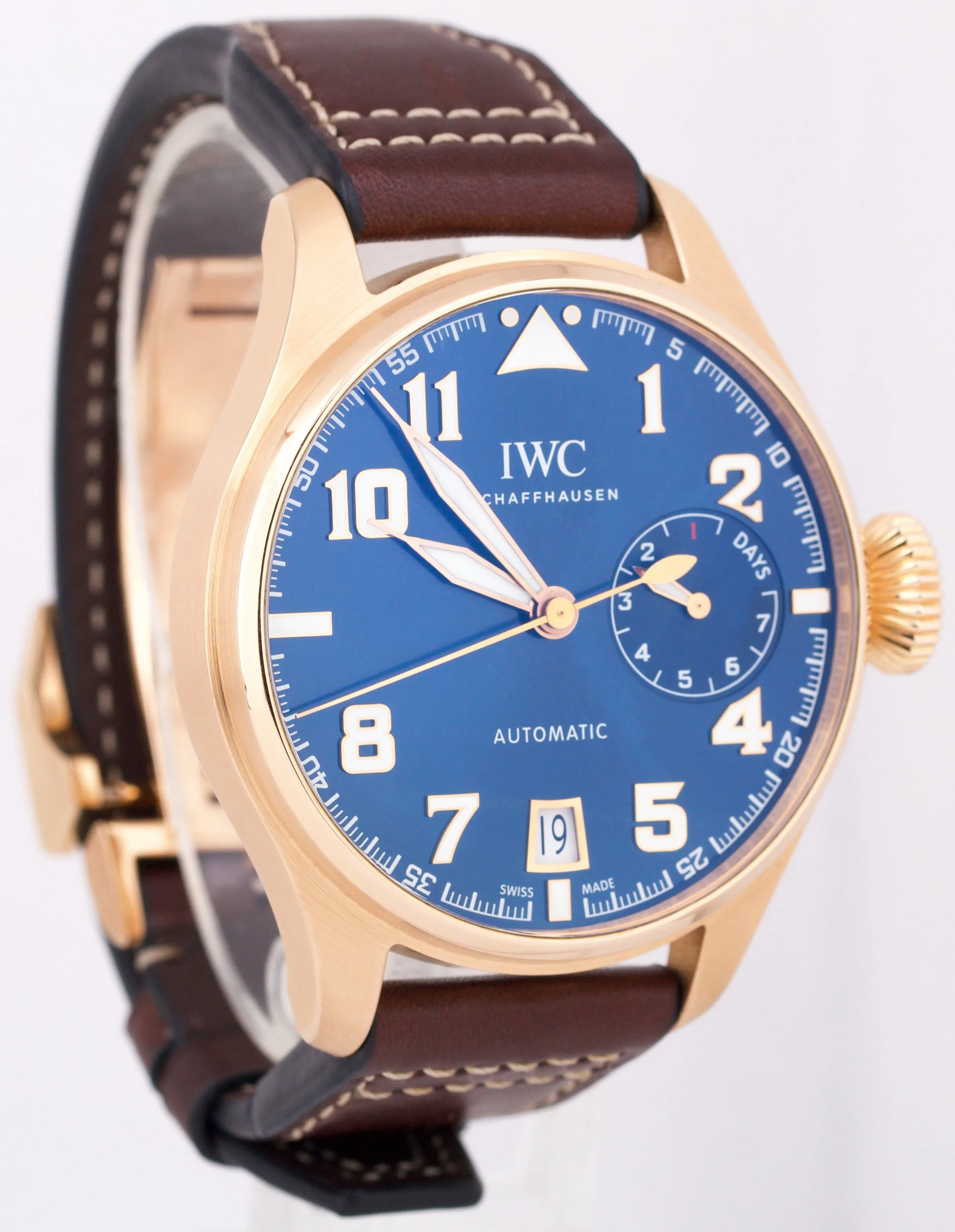 PAPERS IWC Big Pilot Le Petite Prince BLUE 18K Rose Gold 46mm IW500909 BOX