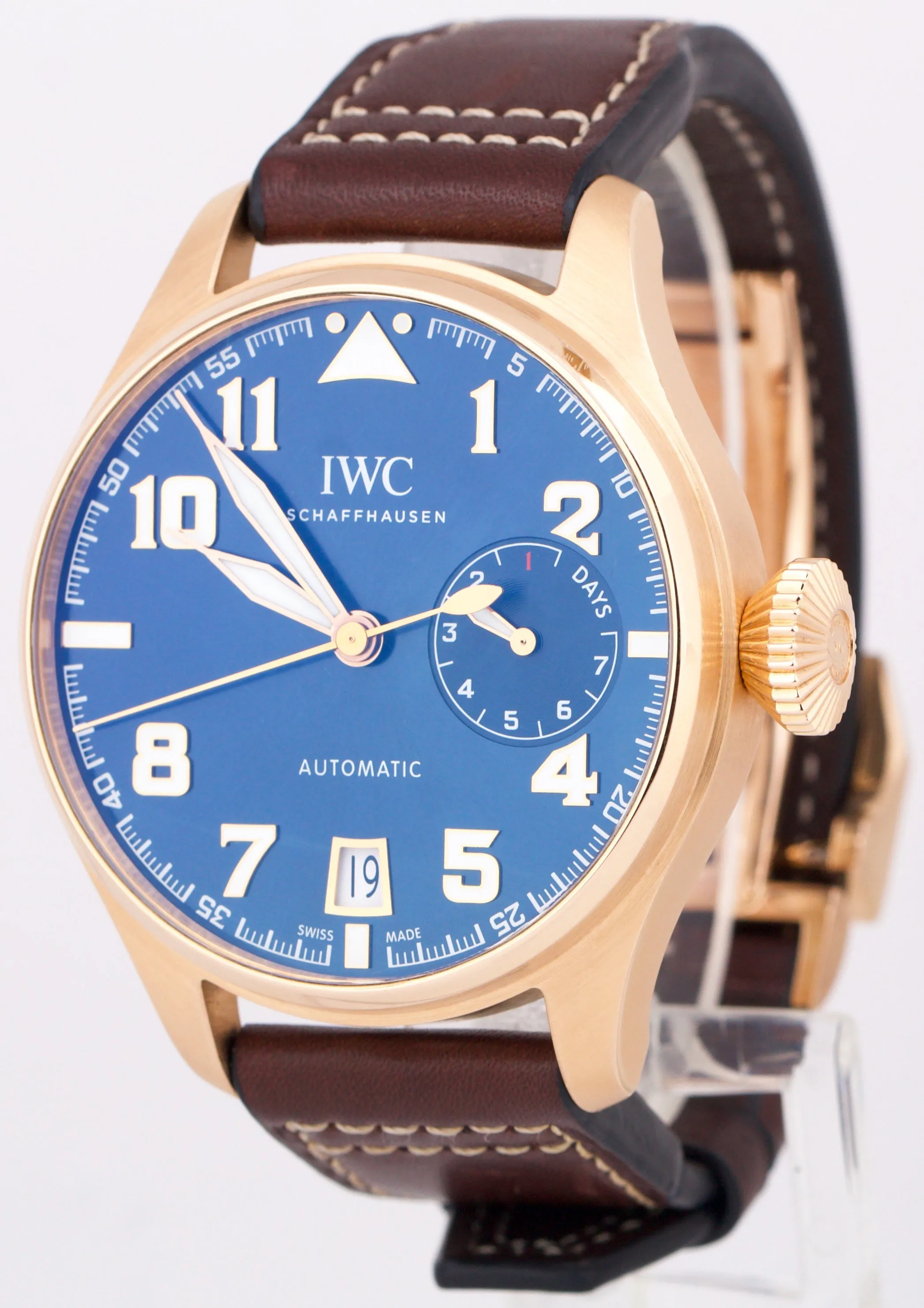PAPERS IWC Big Pilot Le Petite Prince BLUE 18K Rose Gold 46mm IW500909 BOX