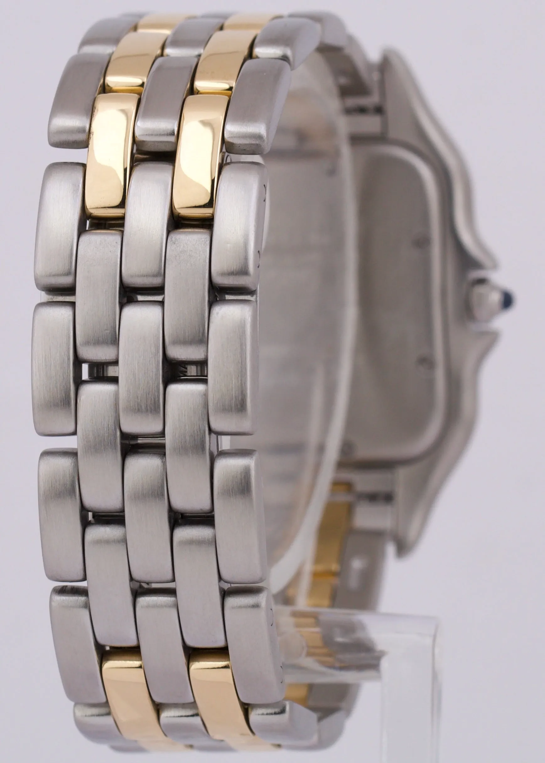 PAPERS Ladies Cartier Panthere TWO ROW 18K Gold Steel 29mm Quartz 83957 BOX