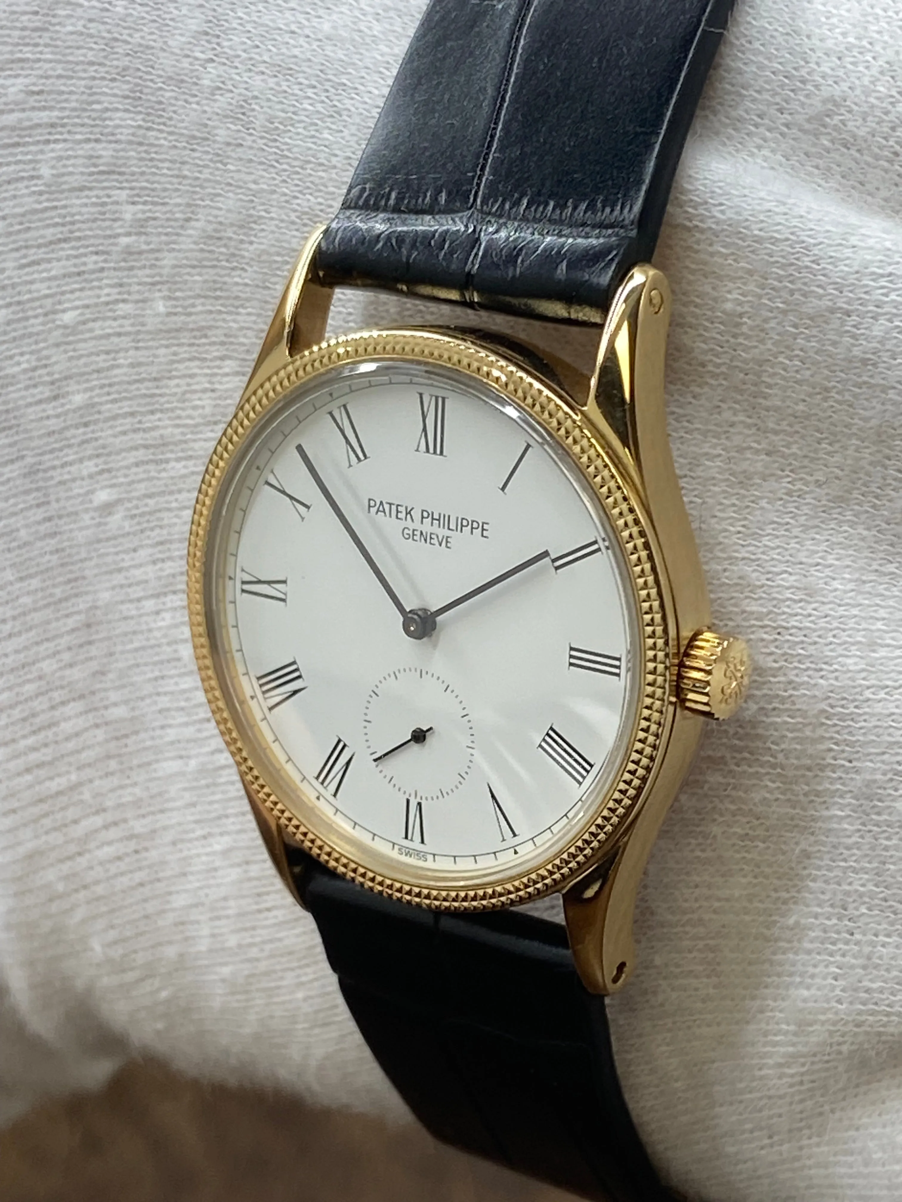 Patek Philippe Calatrava 18K Yellow Gold 3796D White Roman Dial Manual winding Watch