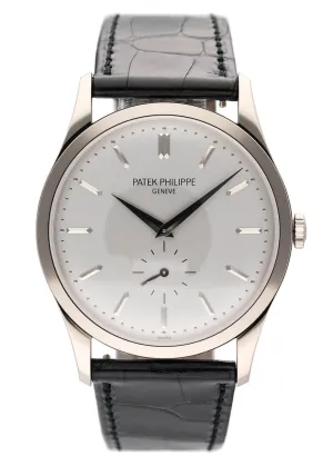 Patek Philippe Calatrava 5196G 18K White Gold Mens Watch Box Papers