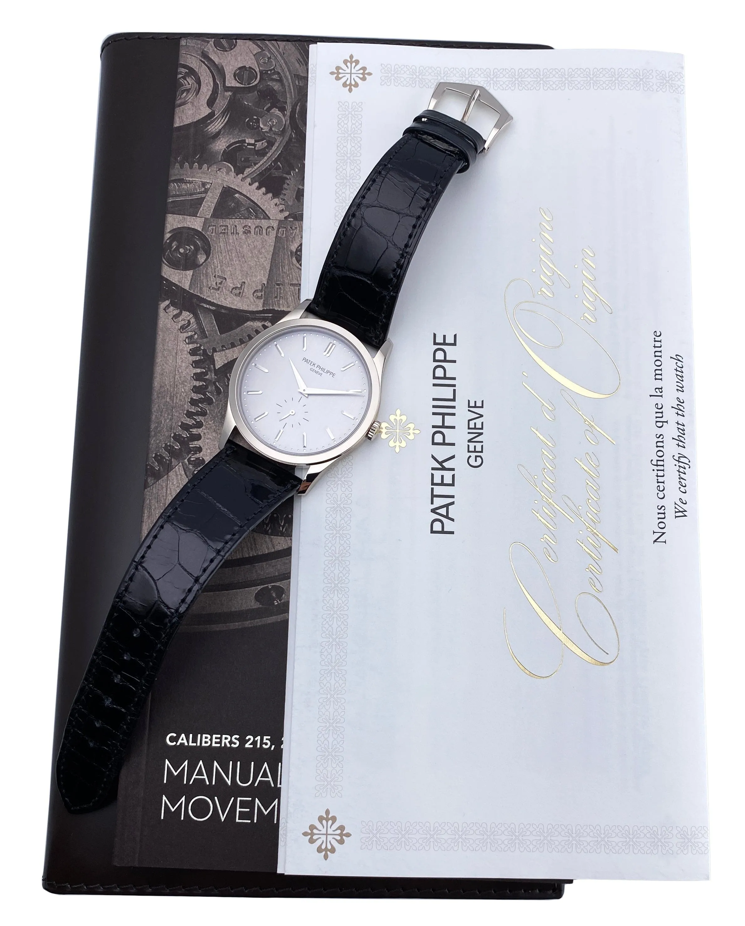 Patek Philippe Calatrava 5196G 18K White Gold Mens Watch Box Papers