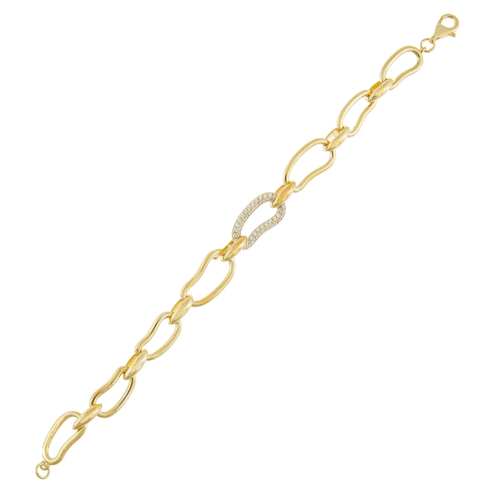 Pavé x Solid Waved Link Bracelet
