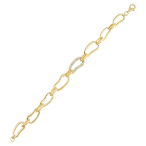 Pavé x Solid Waved Link Bracelet