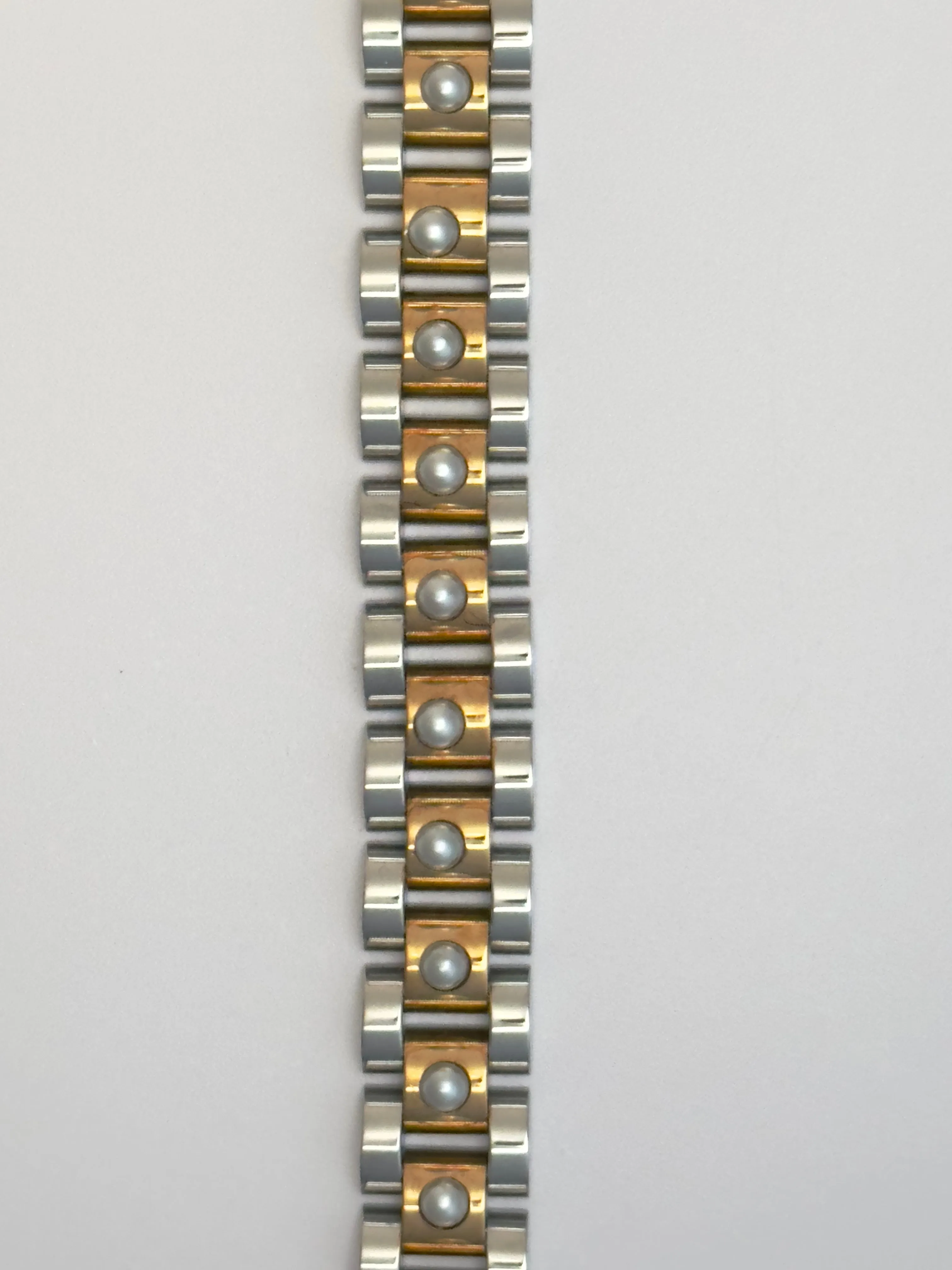 Pearl 2 Toned Watch Band Bracelet