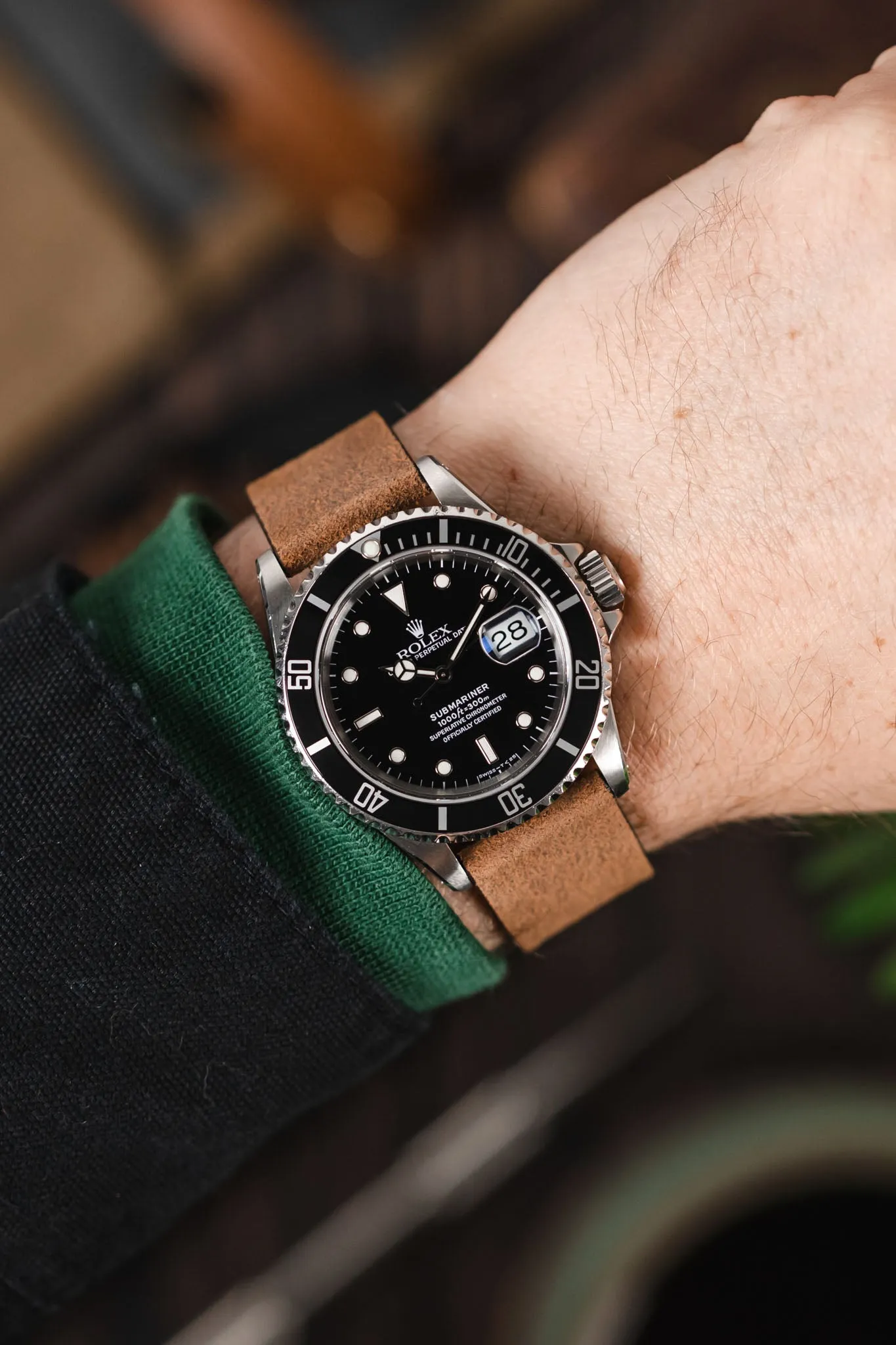 Pebro BARBOUR Waxed Calfskin Leather Watch Strap in MUSTARD BROWN