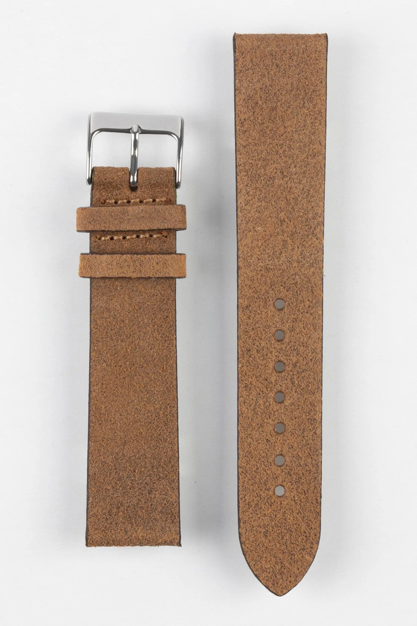 Pebro BARBOUR Waxed Calfskin Leather Watch Strap in MUSTARD BROWN