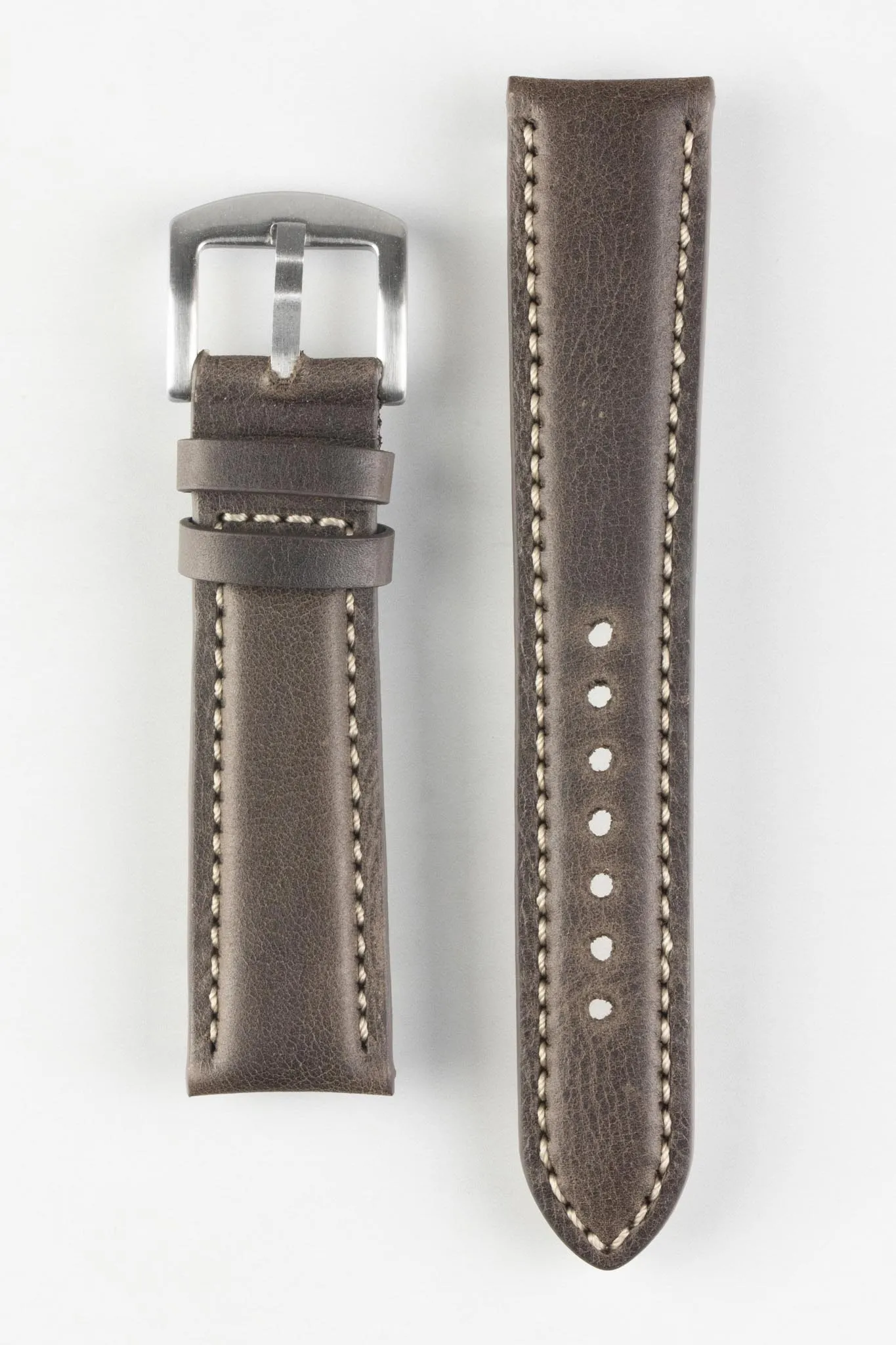 Pebro CADW Padded Vintage Leather Watch Strap in DARK BROWN