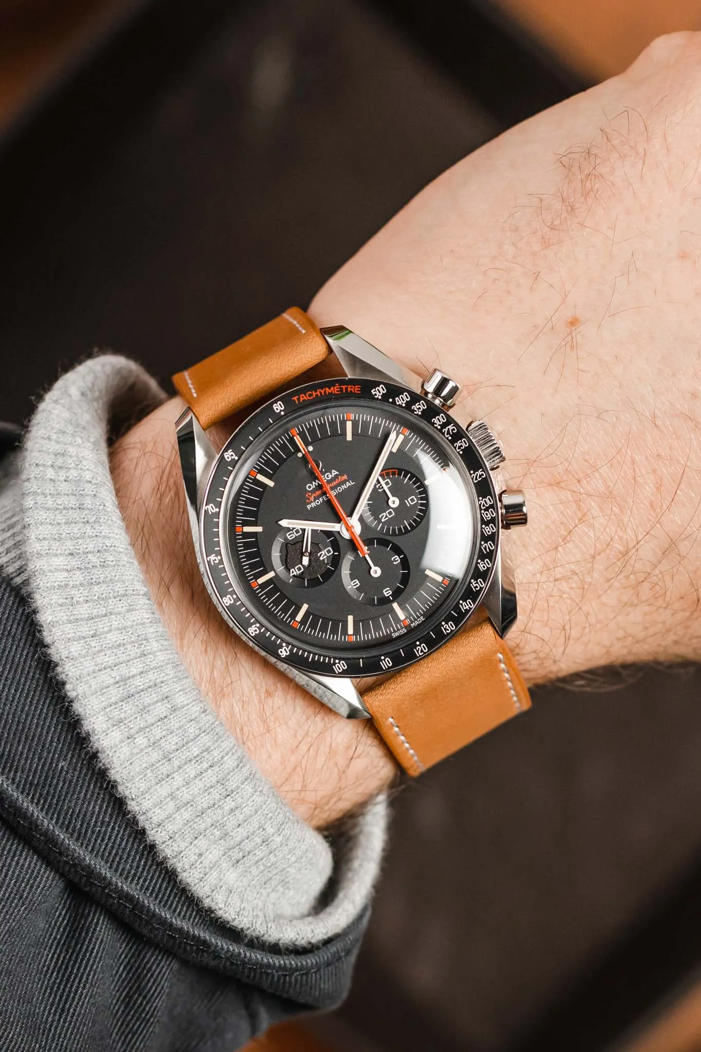 Pebro CLASSIC Unpadded Calfskin Leather Watch Strap in COGNAC