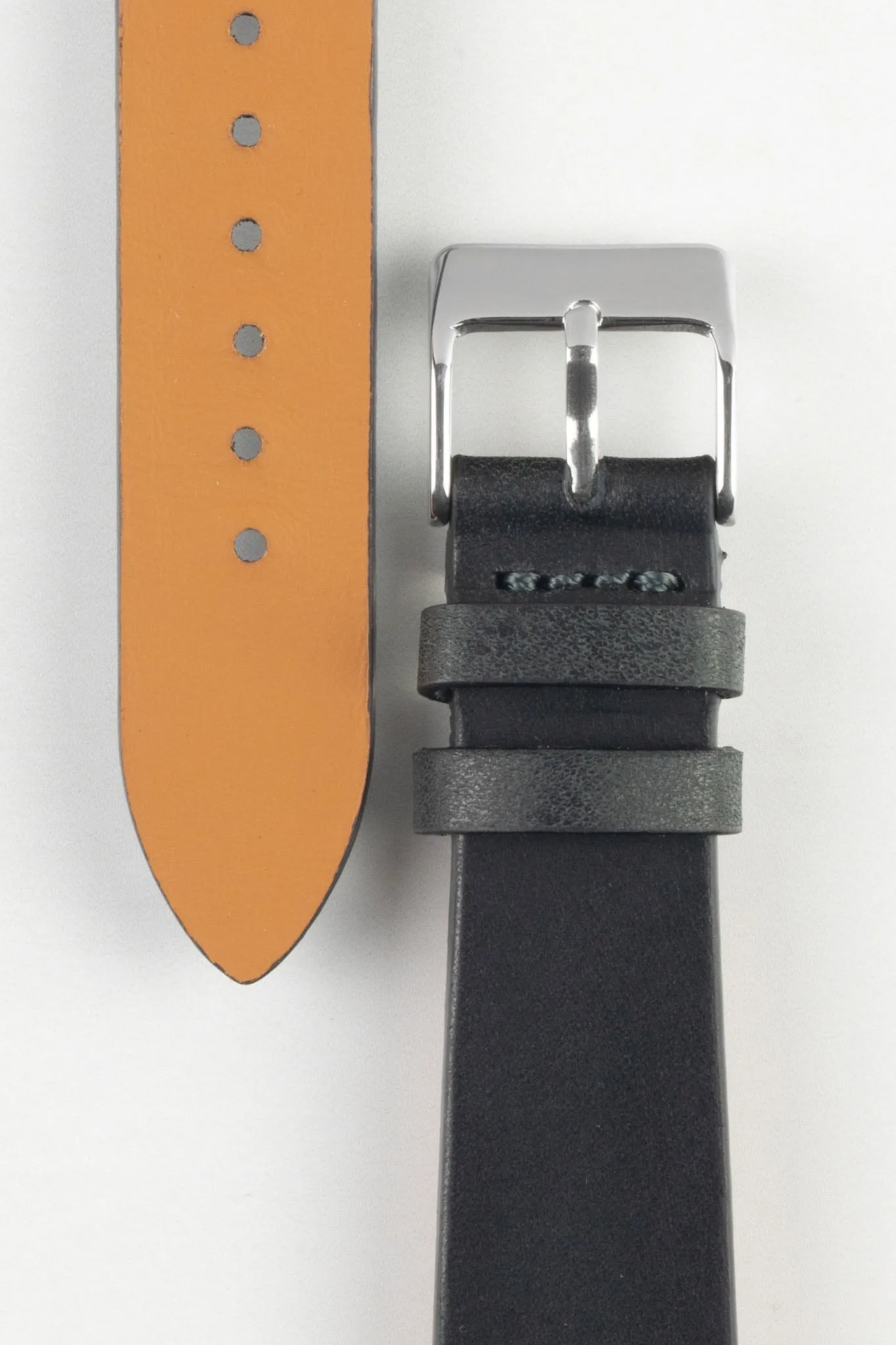 Pebro OILED ARTISAN Leather Watch Strap in BLACK