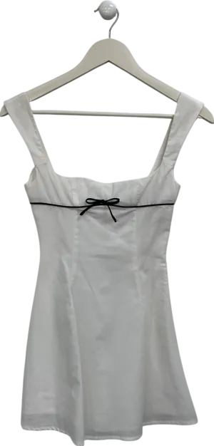 Pepper Mayo White Contrast Bow Mini Dress UK 4