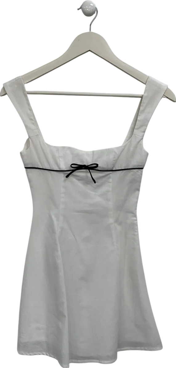 Pepper Mayo White Contrast Bow Mini Dress UK 4