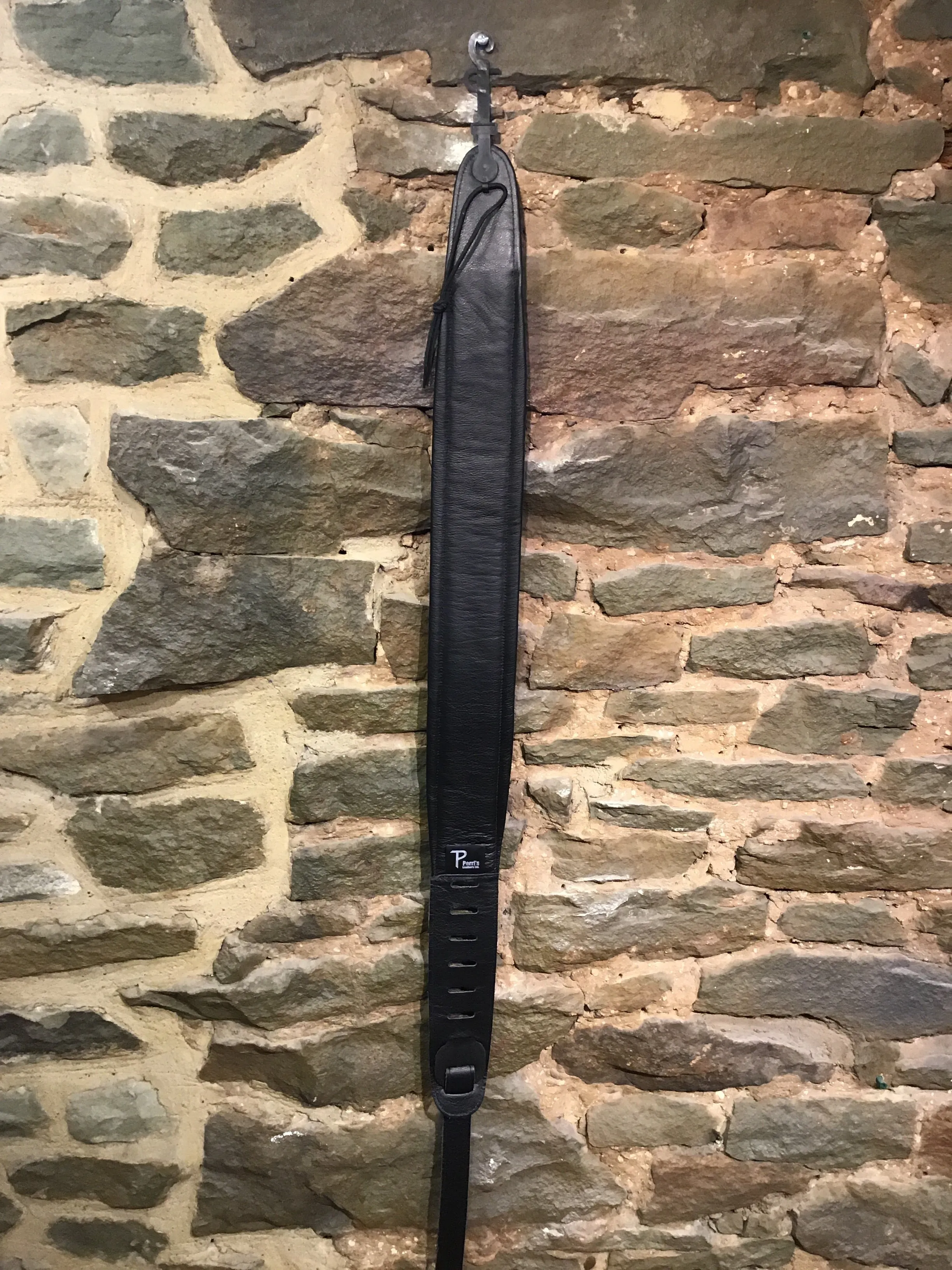 Perri’s Leathers 3” soft black suede with black leather pad guitar strap