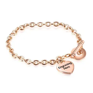 Personalized Women Stainless Steel Bracelet Heart Shape Party Jewelry For Women Bangles Best Gift For Friend