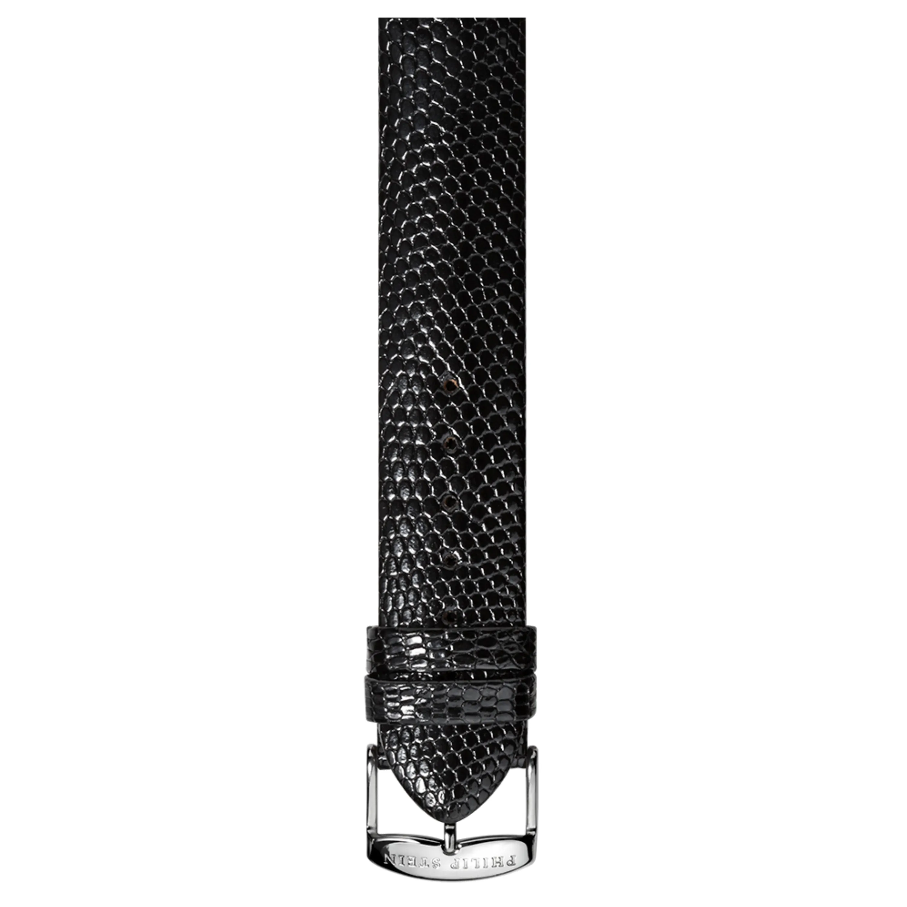PHILIP STEIN Signature Black Lizard-print Strap Size 1
