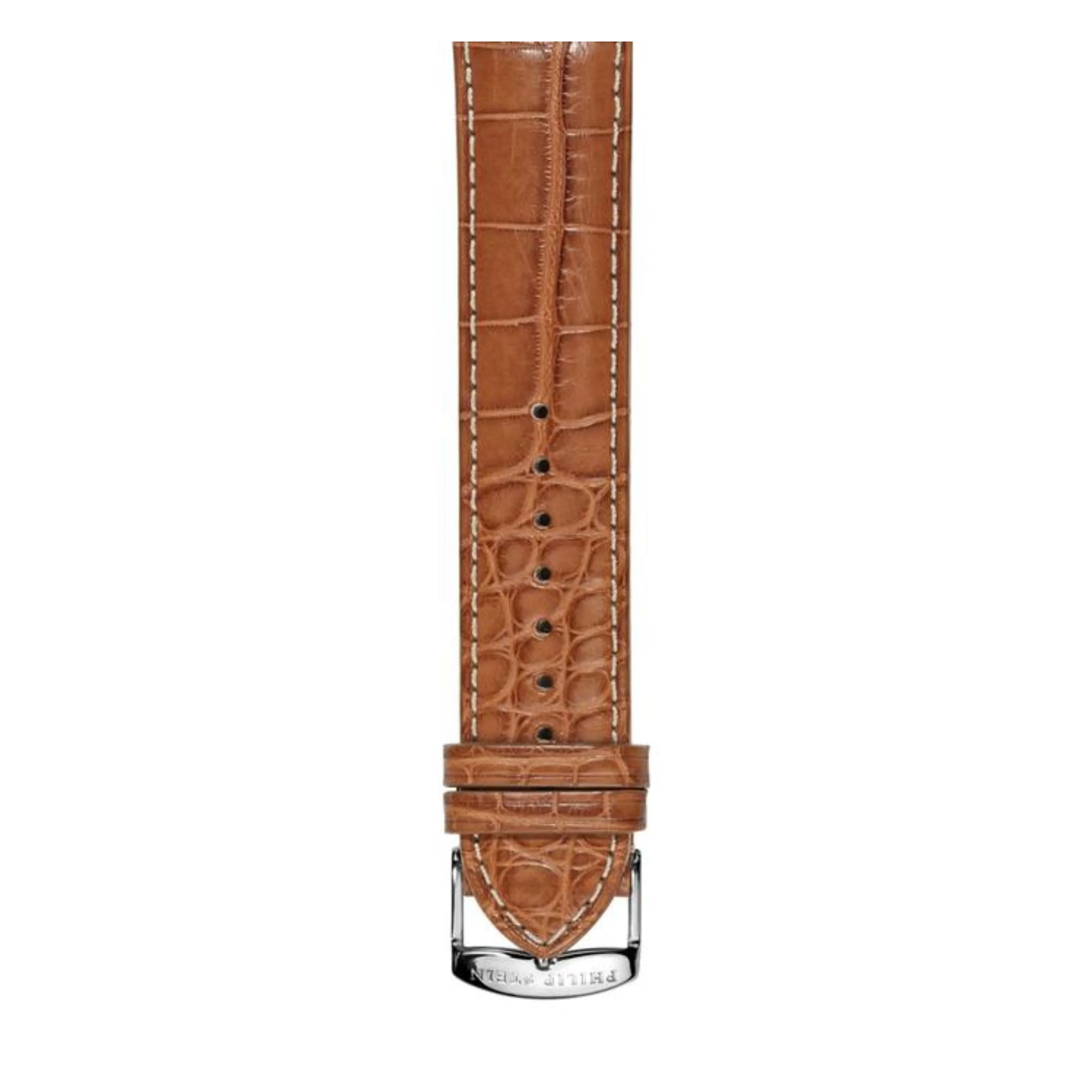 PHILIP STEIN Signature Brown Alligator Leather Strap Size 3