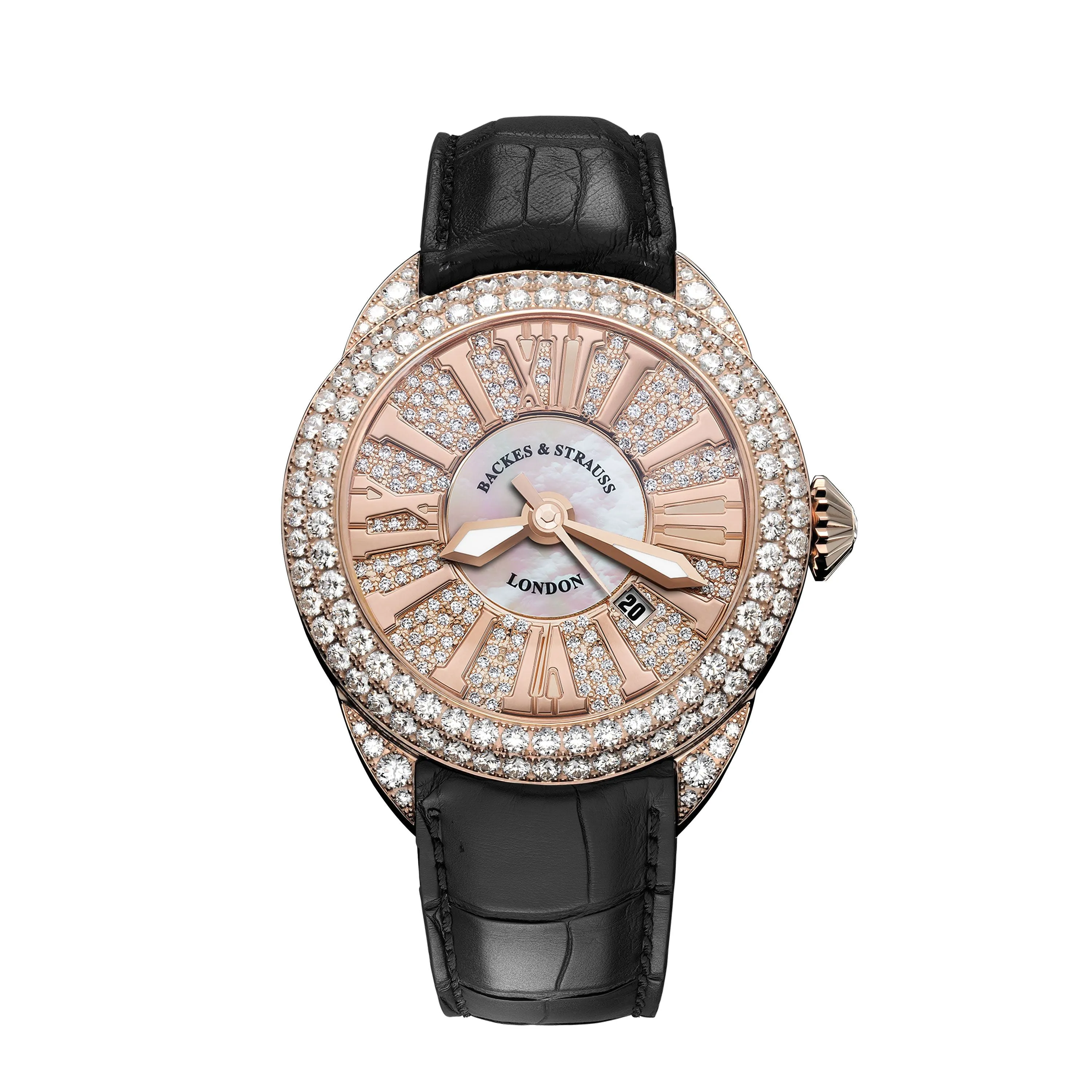 Piccadilly 40 Luxury Diamond Watch for Men & Women - 40 mm Rose Gold - Backes & Strauss