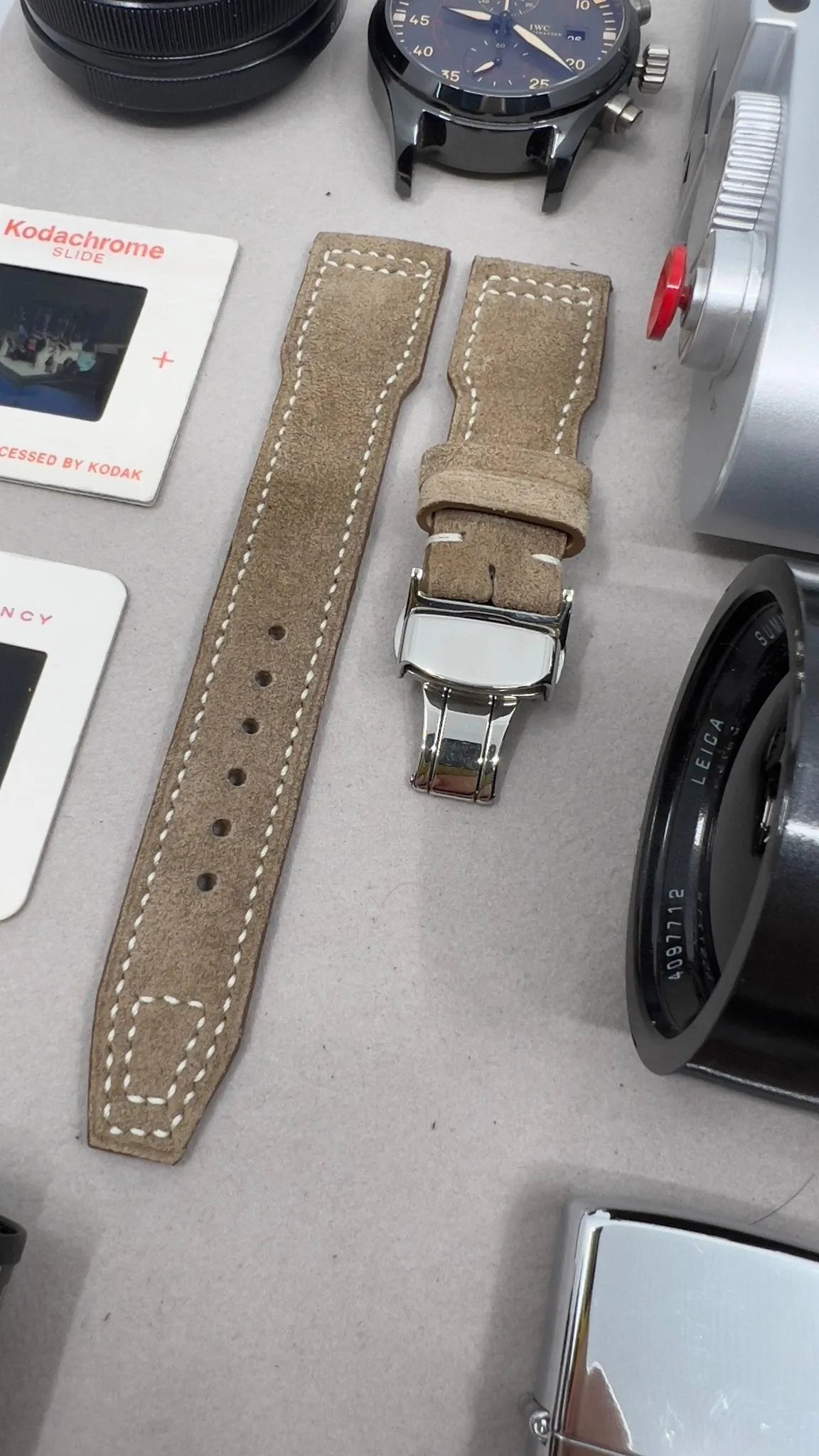 Pilot Watch Strap 20mm, Leder Uhrenarmband, Beige Big Pilot Suede Watch Band 22mm, Mens Pilot Style Aviation Wrist Watch Band 20mm
