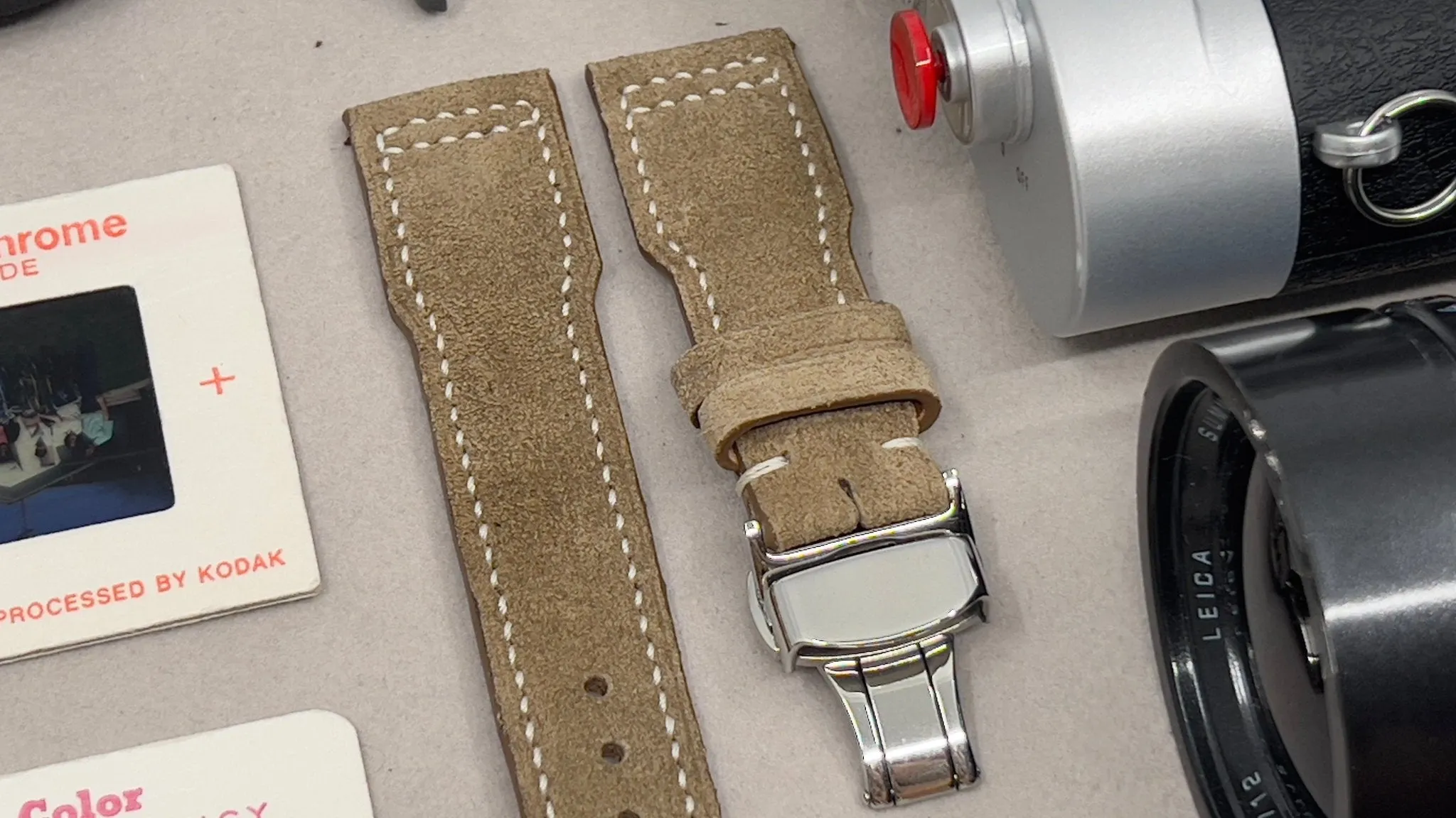 Pilot Watch Strap 20mm, Leder Uhrenarmband, Beige Big Pilot Suede Watch Band 22mm, Mens Pilot Style Aviation Wrist Watch Band 20mm
