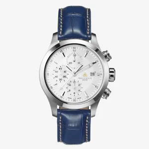 Pilot - White Automatic Chronograph Blue Strap