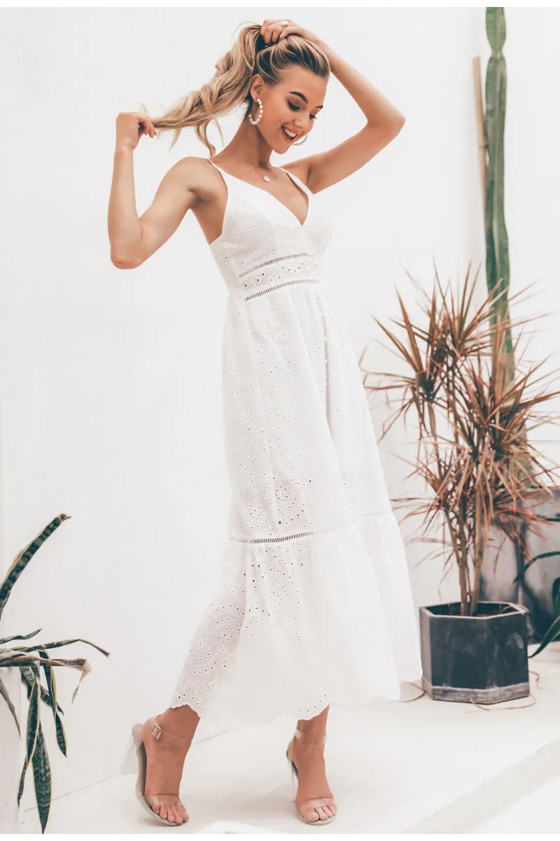Pleasant Me Maxi Dress - White